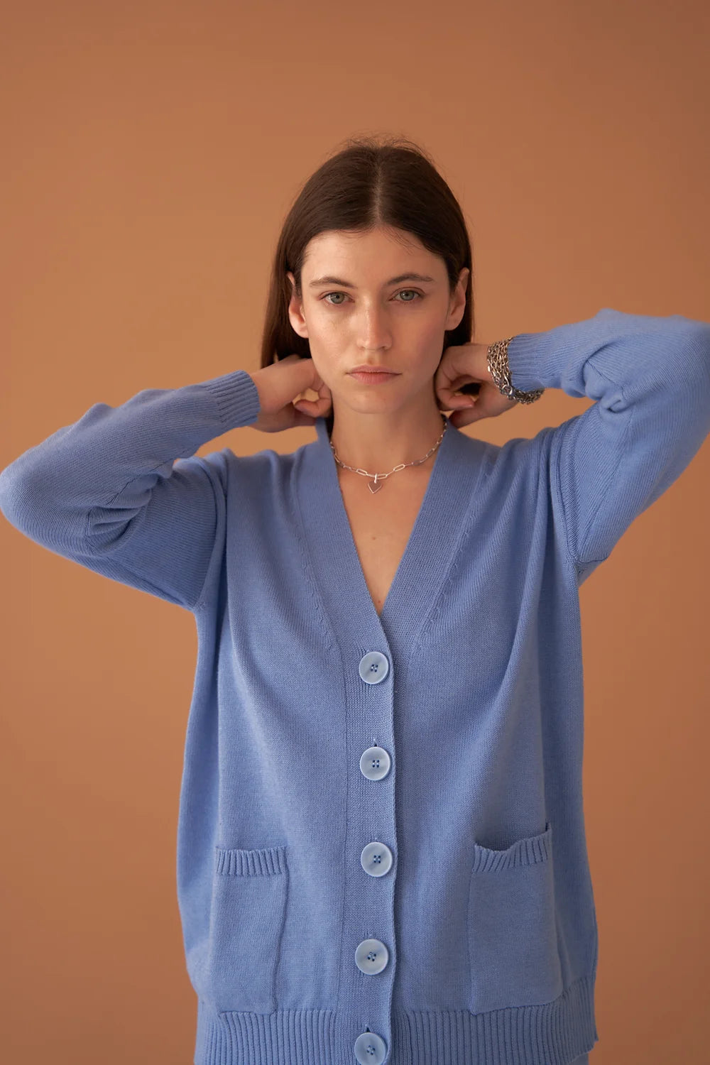 Cotton cashmere cardigan hot sale