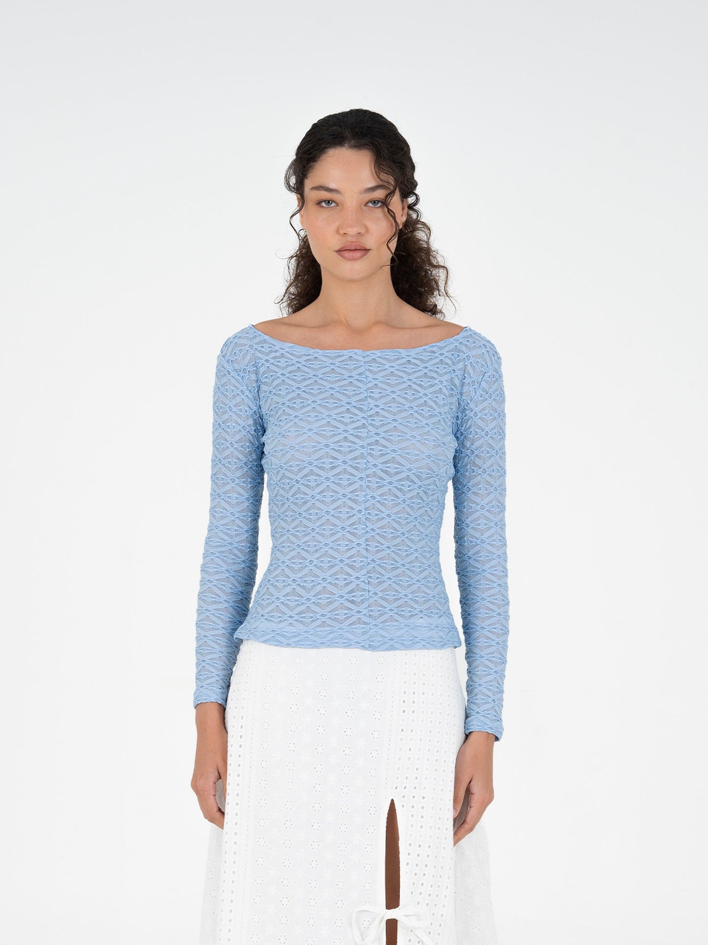 Empressa Textured Blue Top