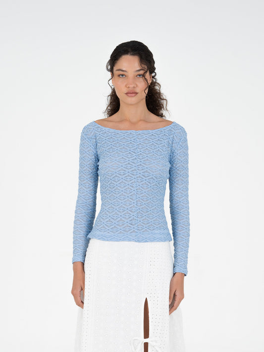 Empressa Textured Blue Top