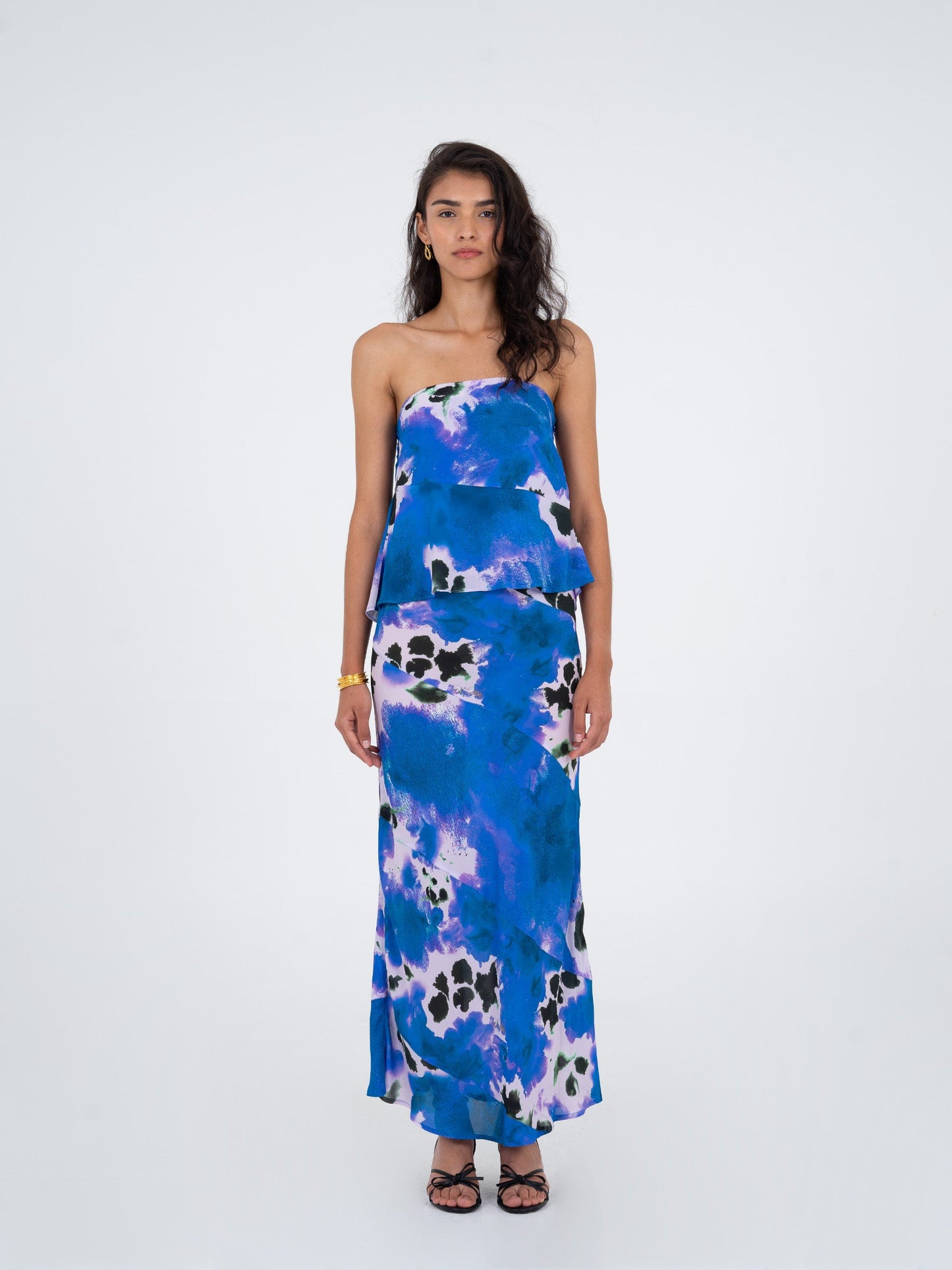Blue peony skirt