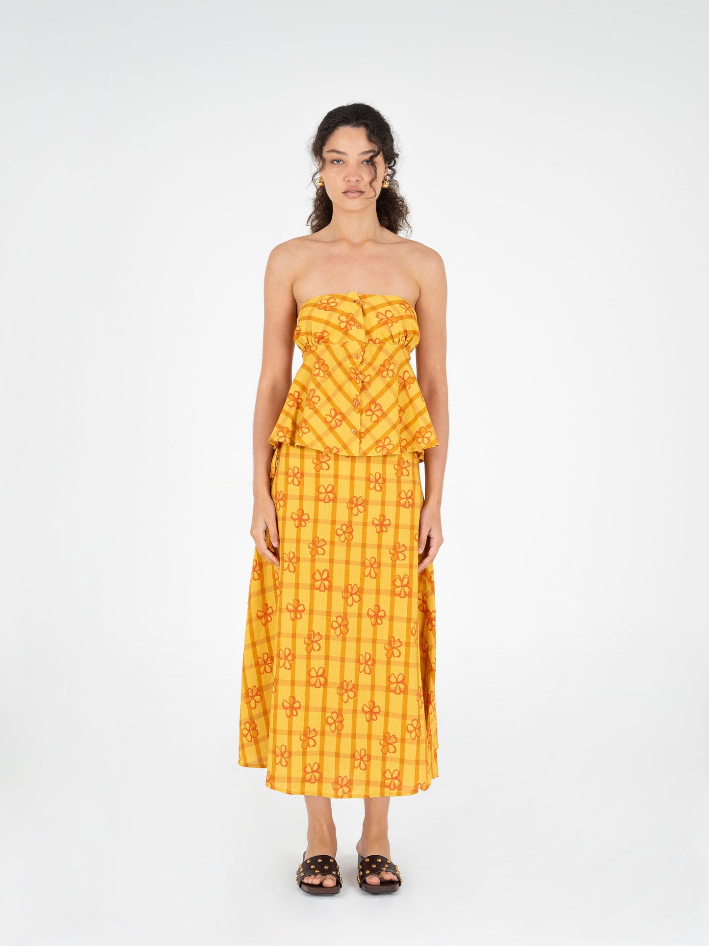Harlequin Floral Print Skirt