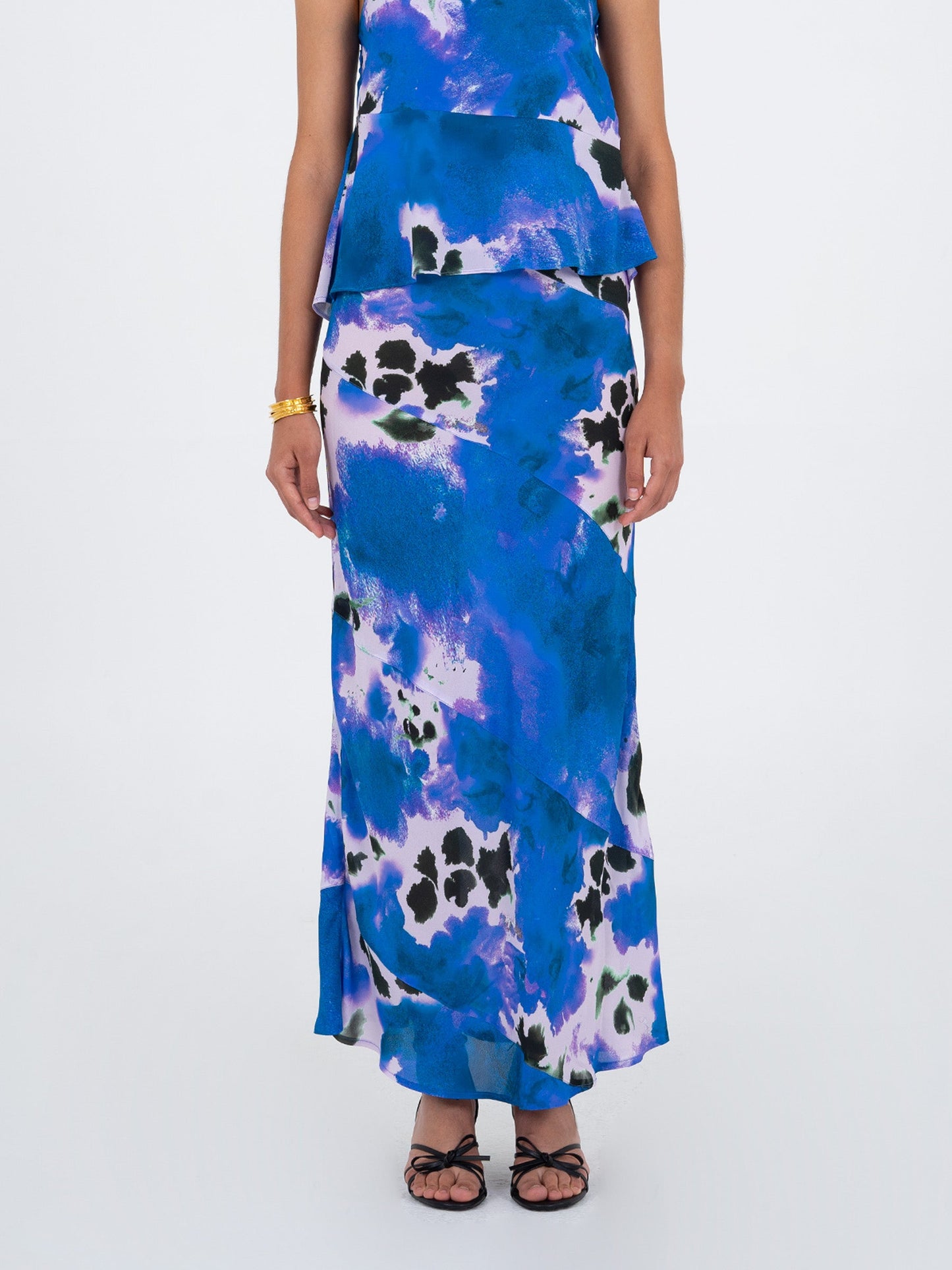 Blue peony skirt