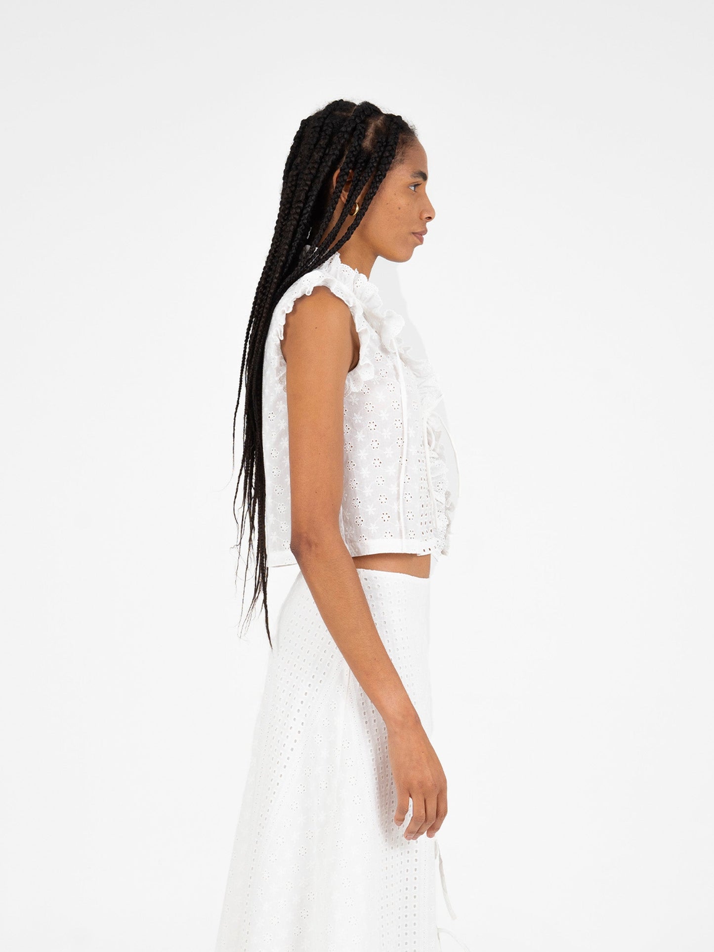 Lumora White Broderie Vest