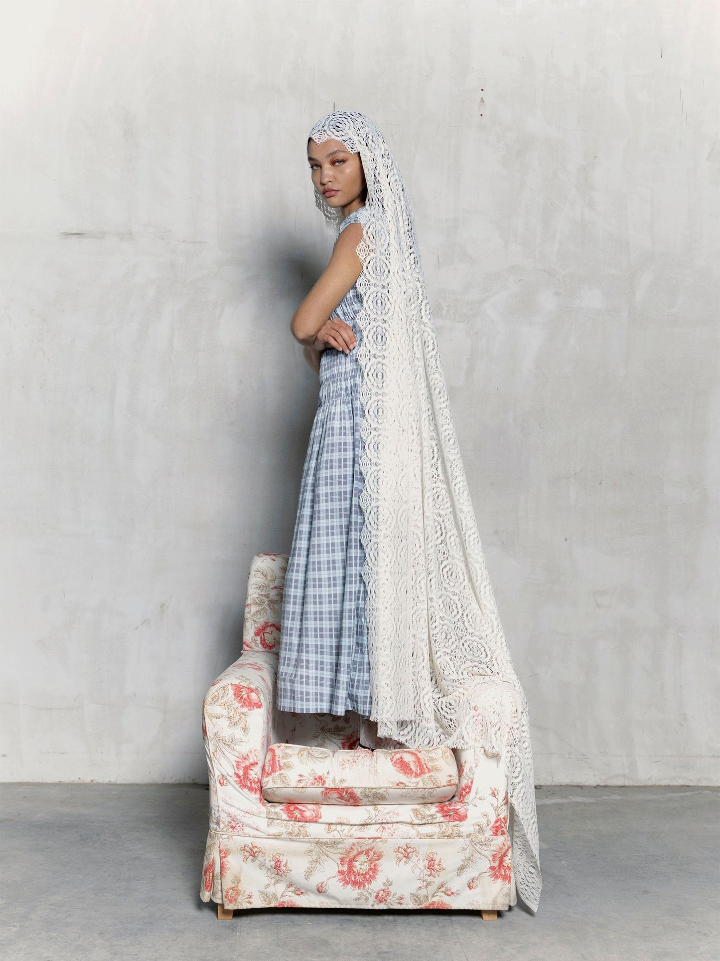 Empressa Blue Tartan Print Dress