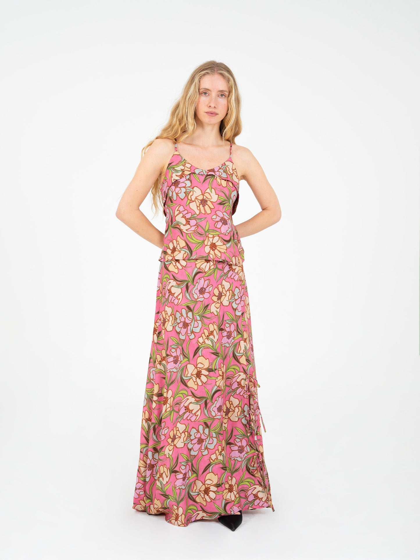 Amara Pink Floral Print Skirt
