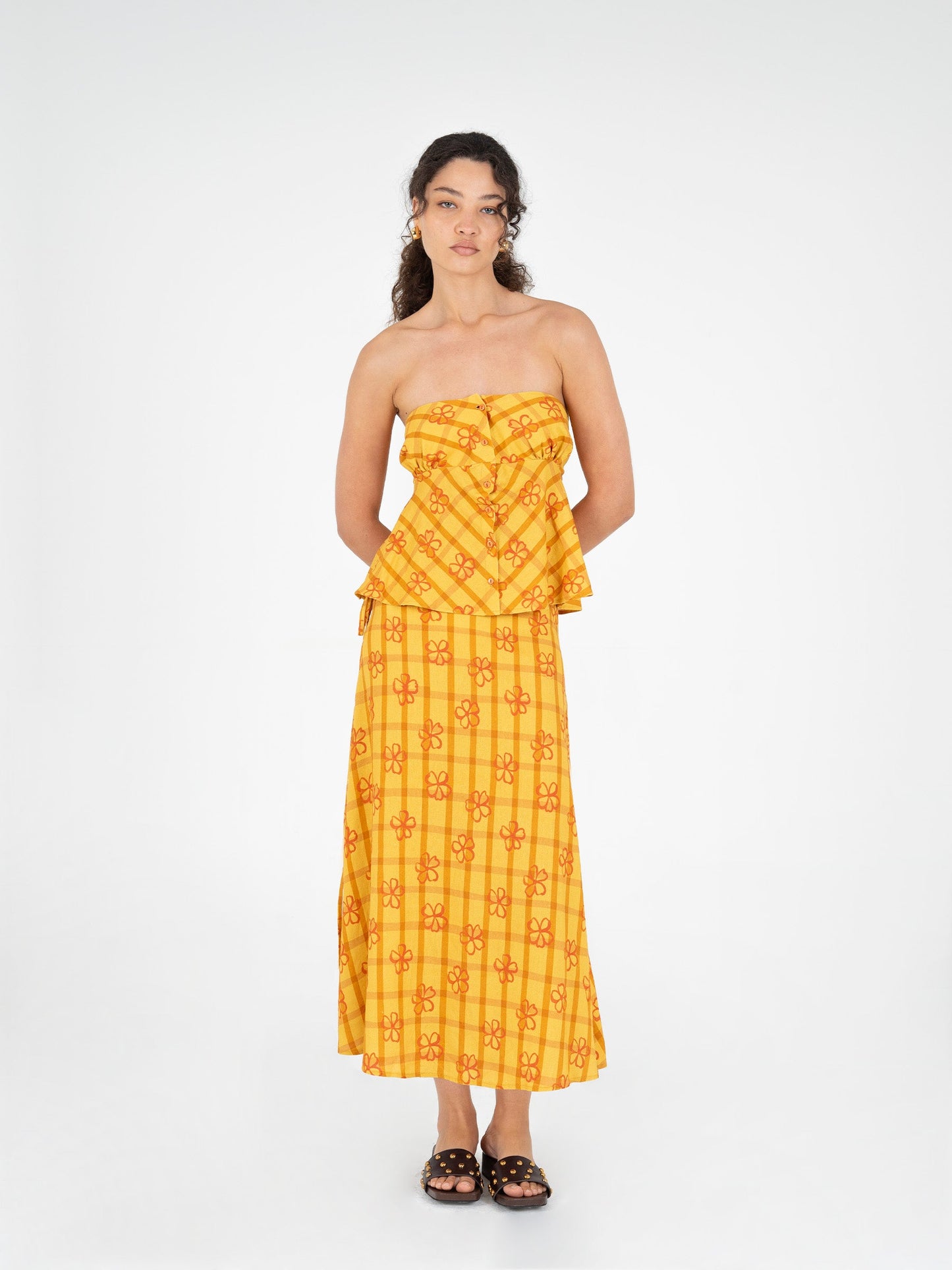 Harlequin Floral Print Skirt