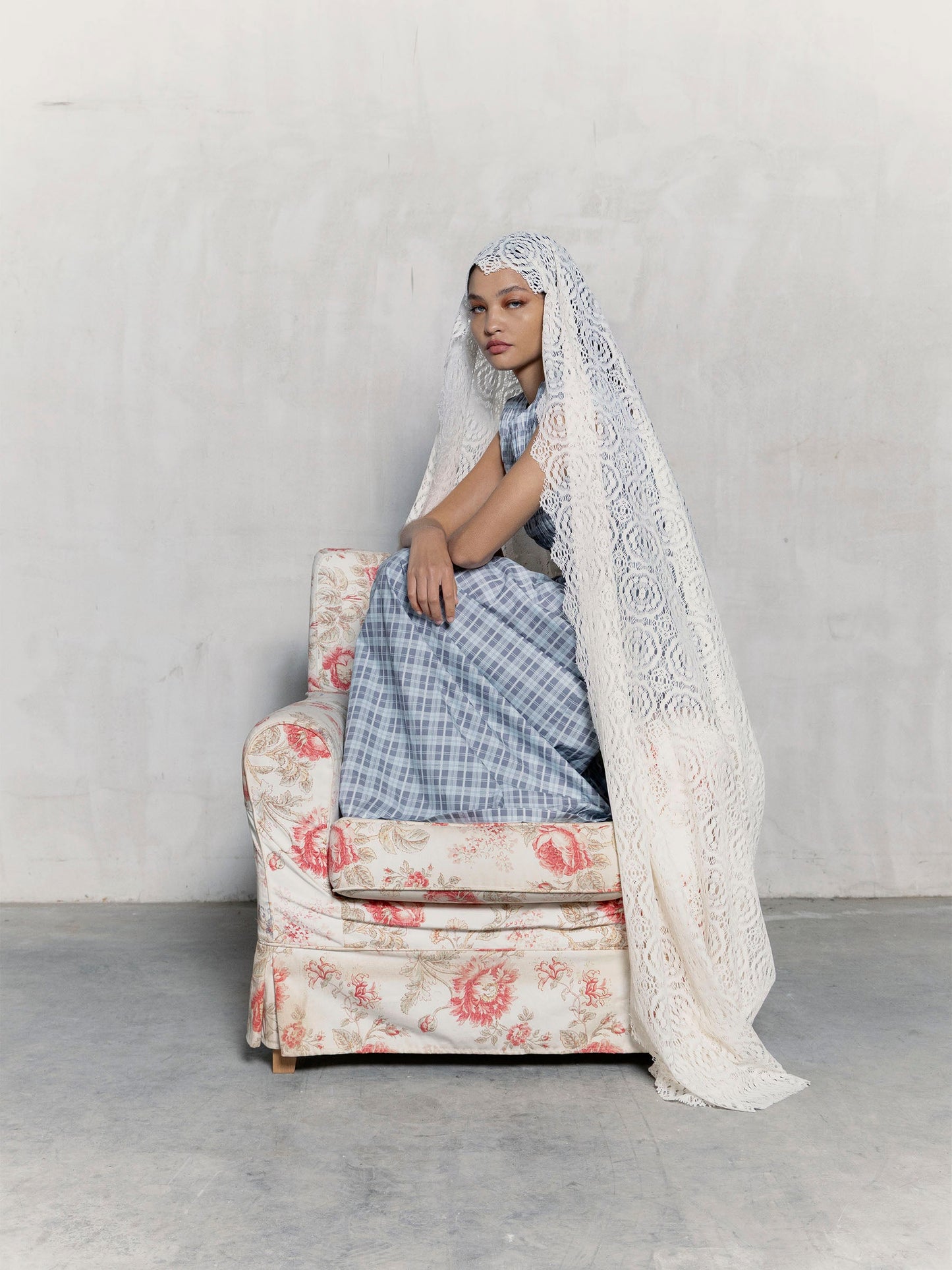 Empressa Blue Tartan Print Dress