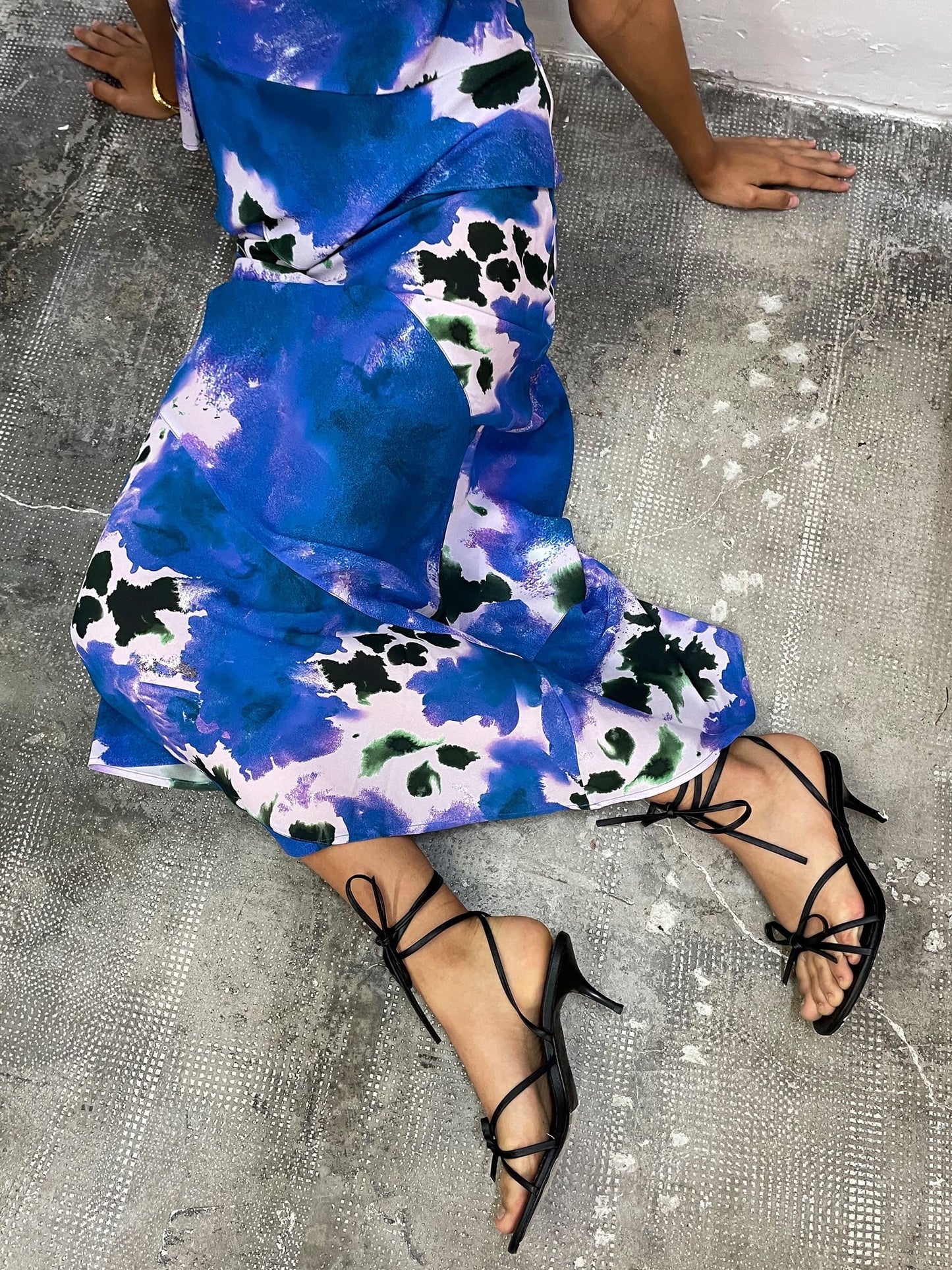 Blue peony skirt