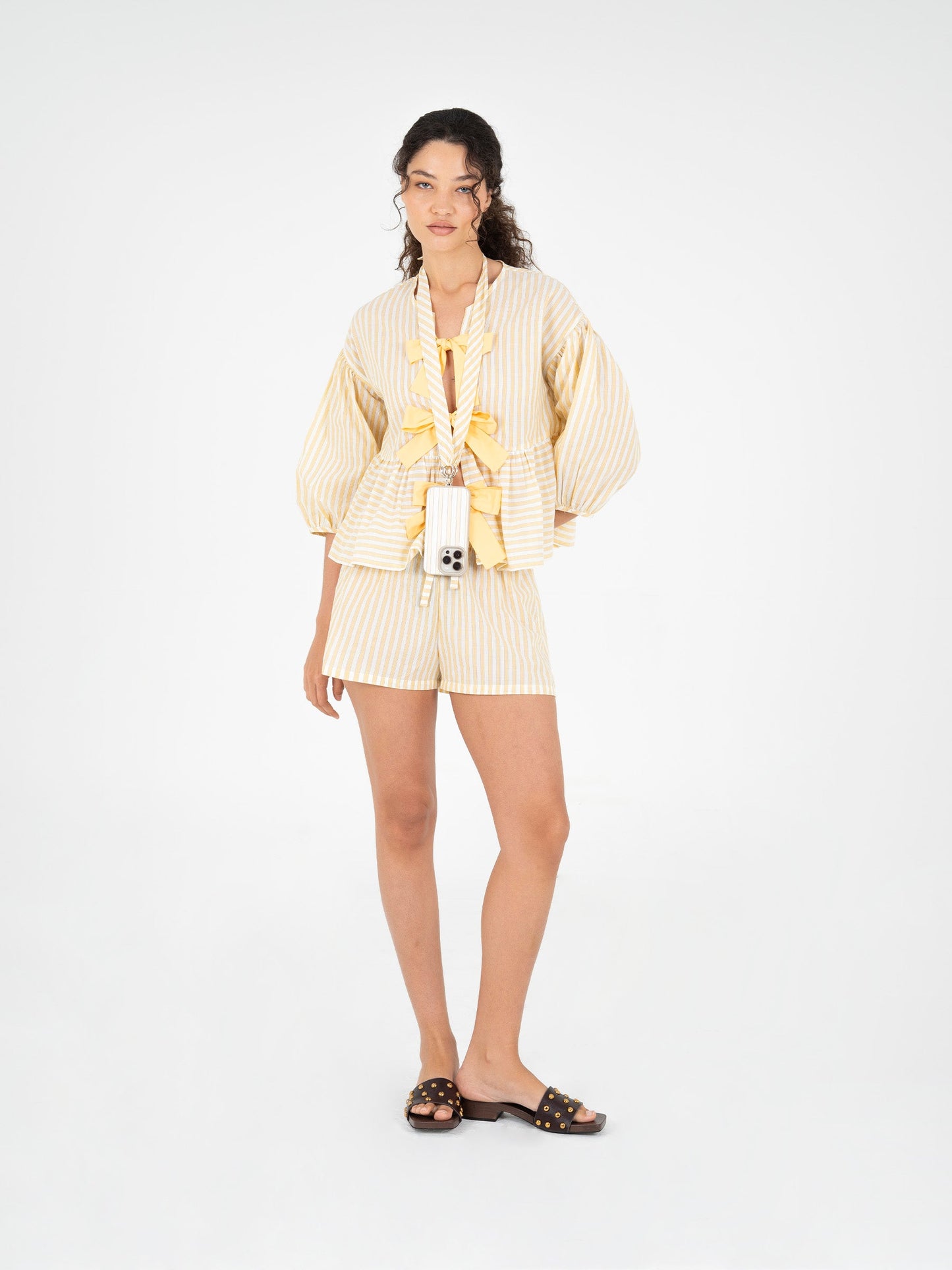 Yellow Striped Stone Phone Case CARMENSAYSxMUK