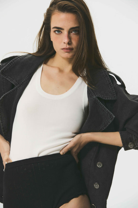 Oversized Dark Denim Jacket