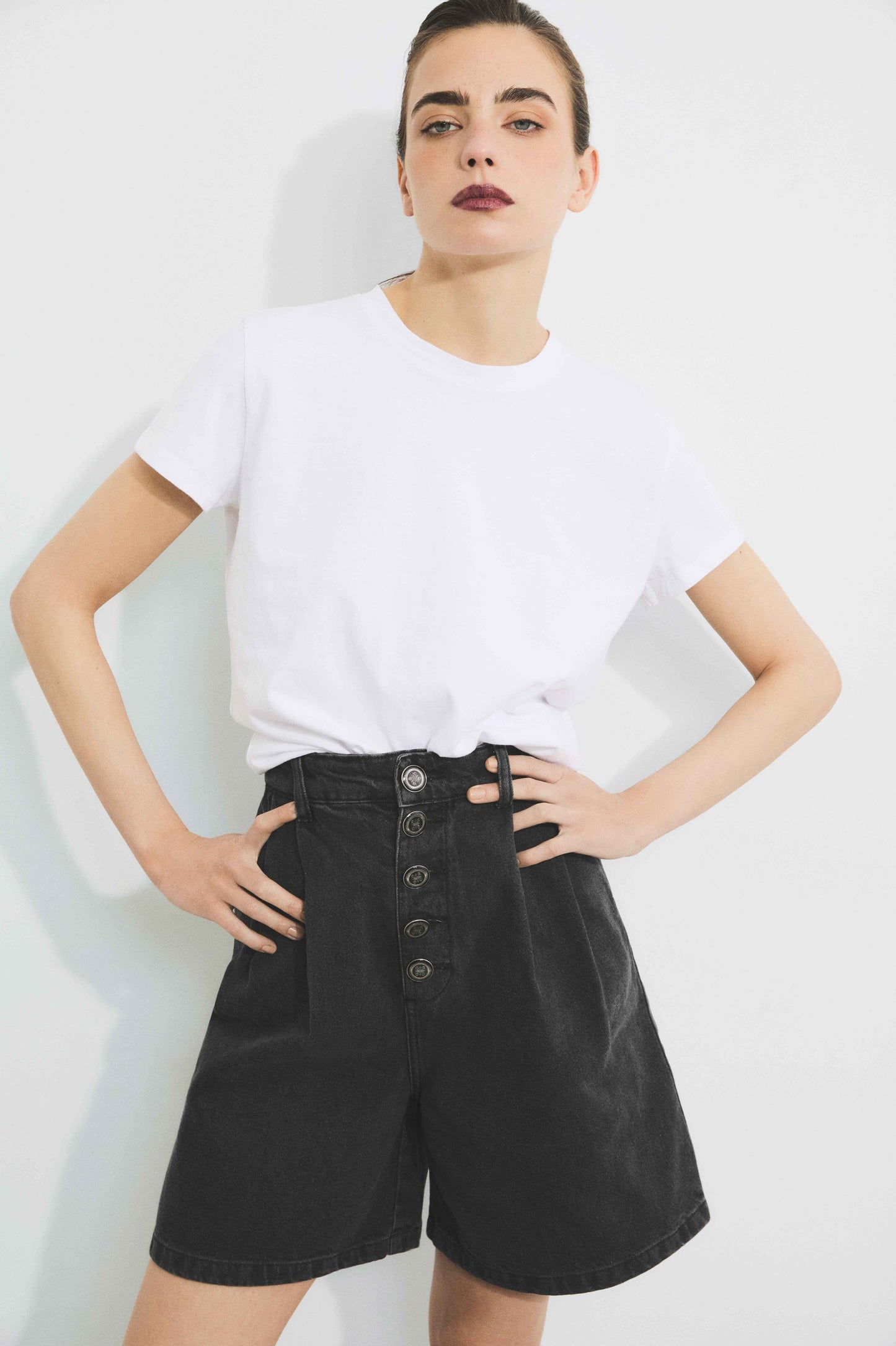 Dark Grey Denim Bermuda Shorts