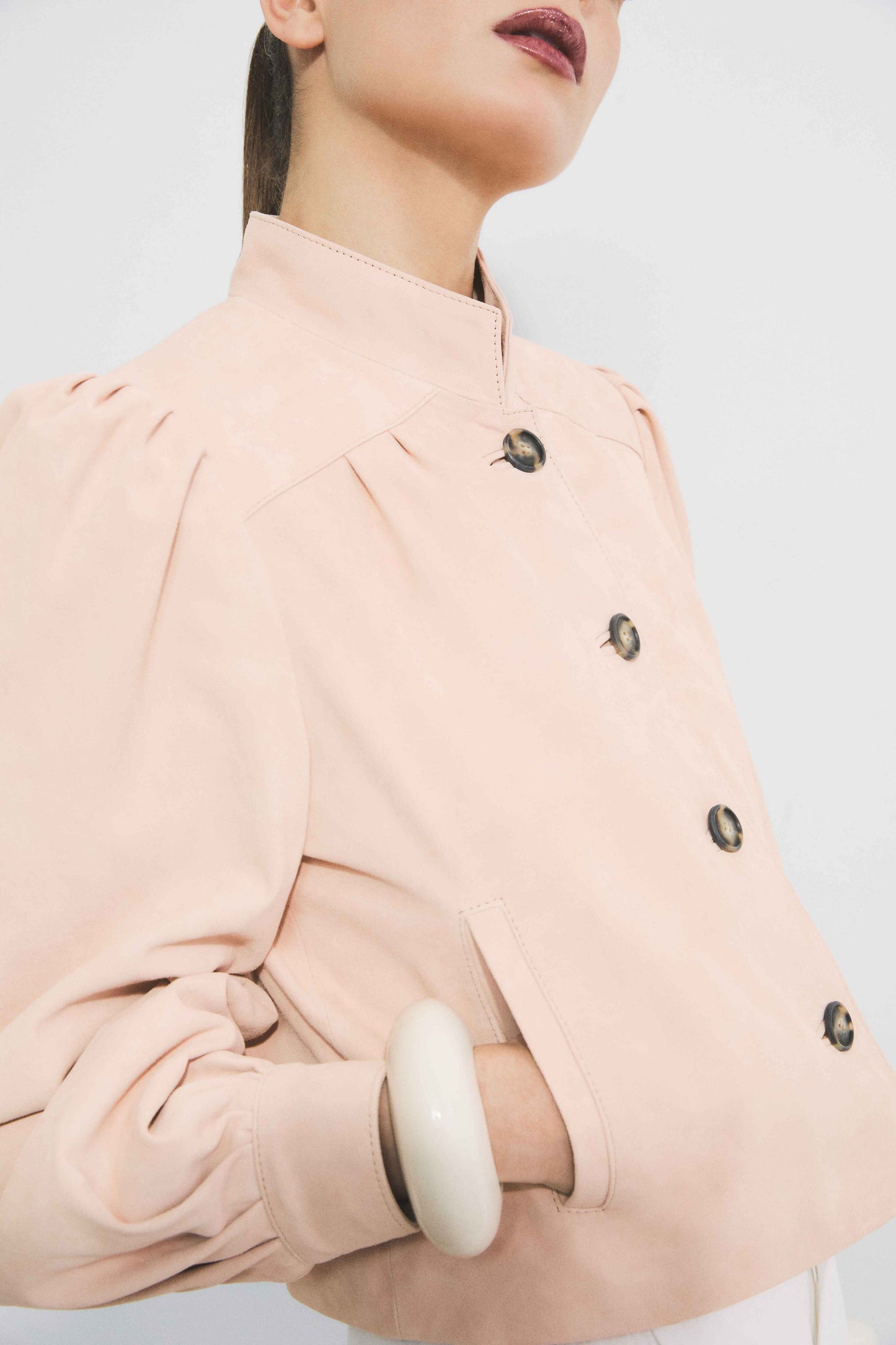 Champagne Rose Suede Jacket
