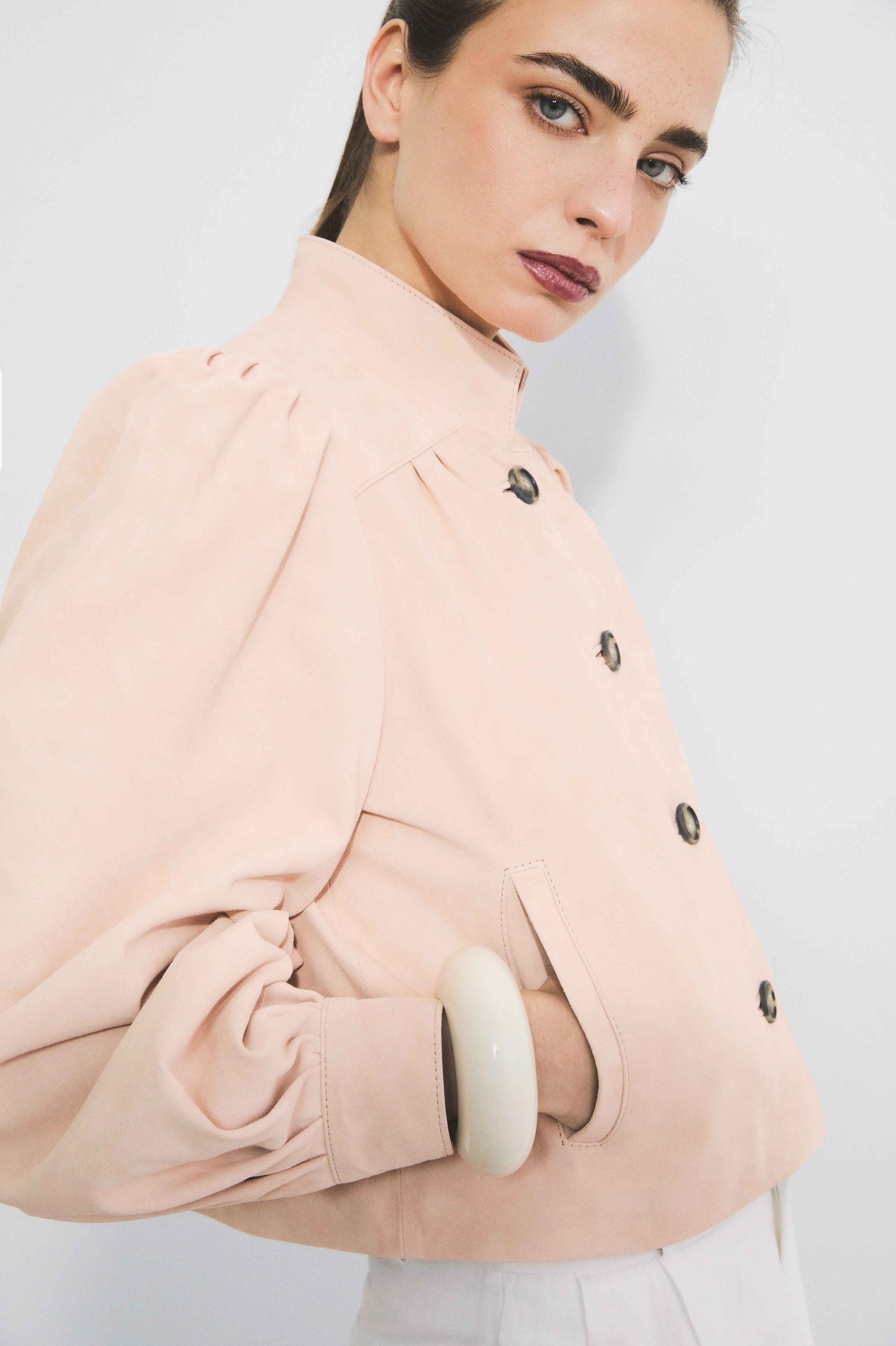Champagne Rose Suede Jacket