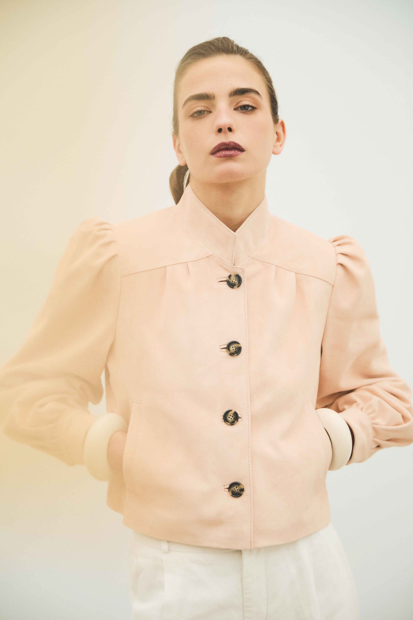 Champagne Rose Suede Jacket