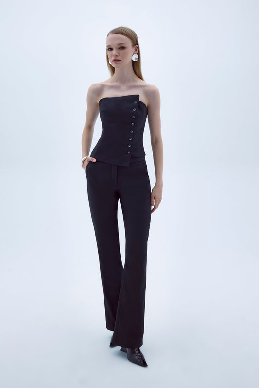 Arced Straight Cut Trouser