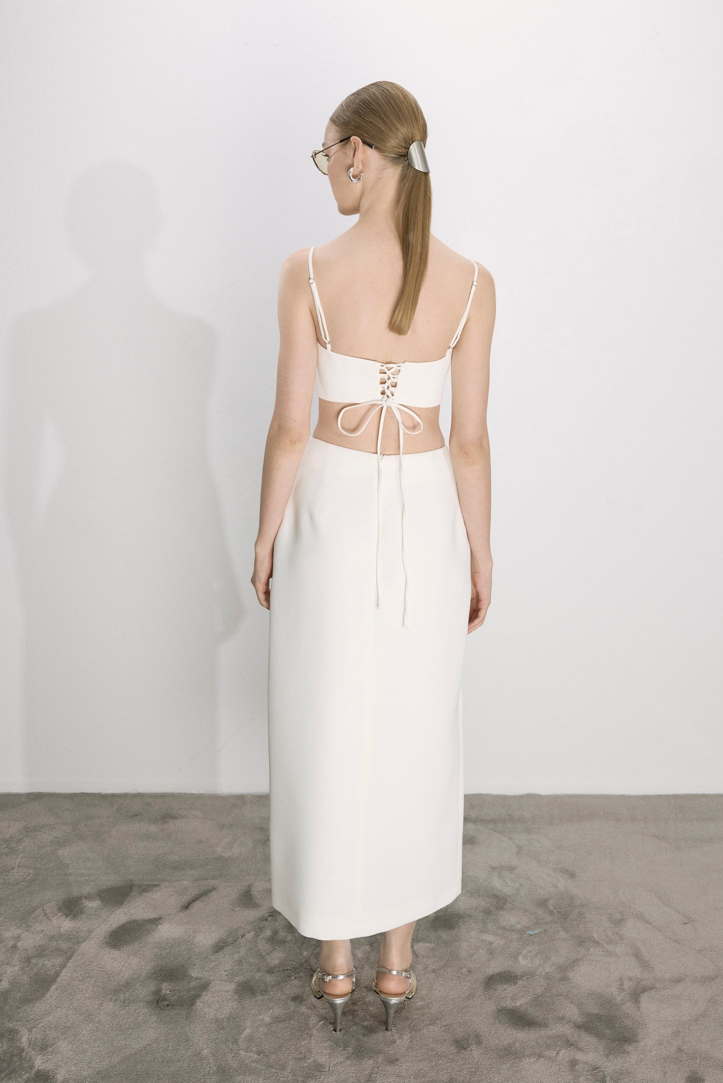 Lalia Crepe Top in Blanche
