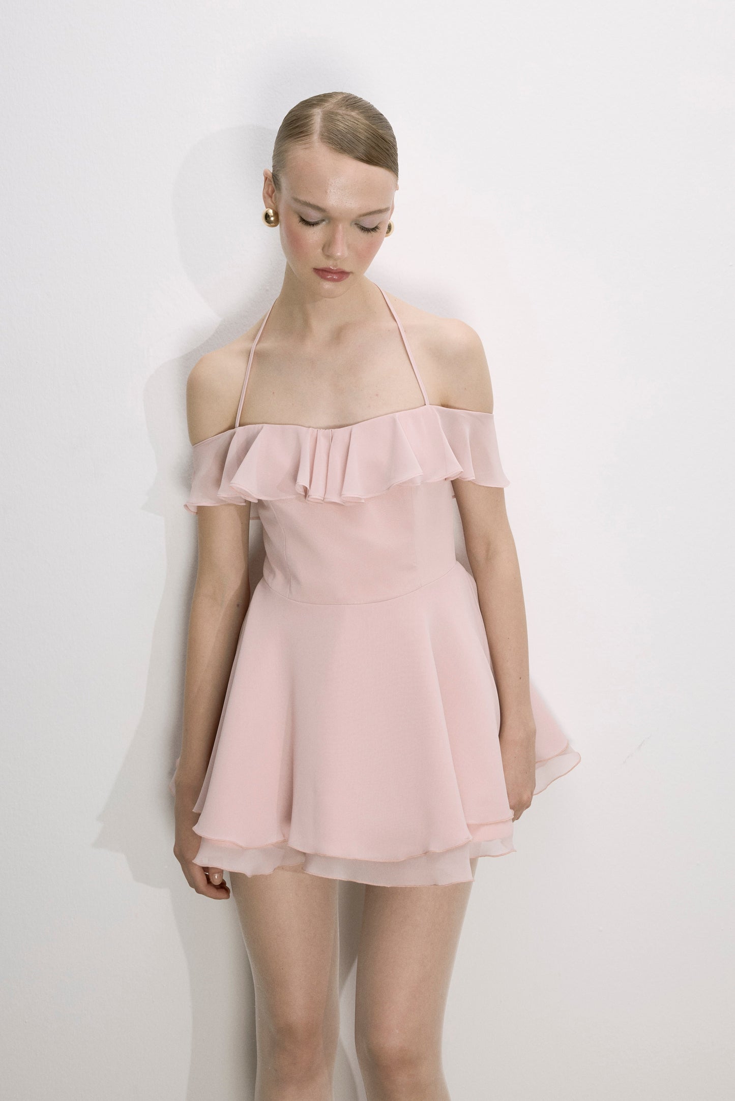 Evie Mini Dress in Tender Peach