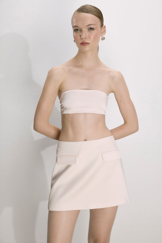 Marde A-Line Mini Skirt in Cloud Pink