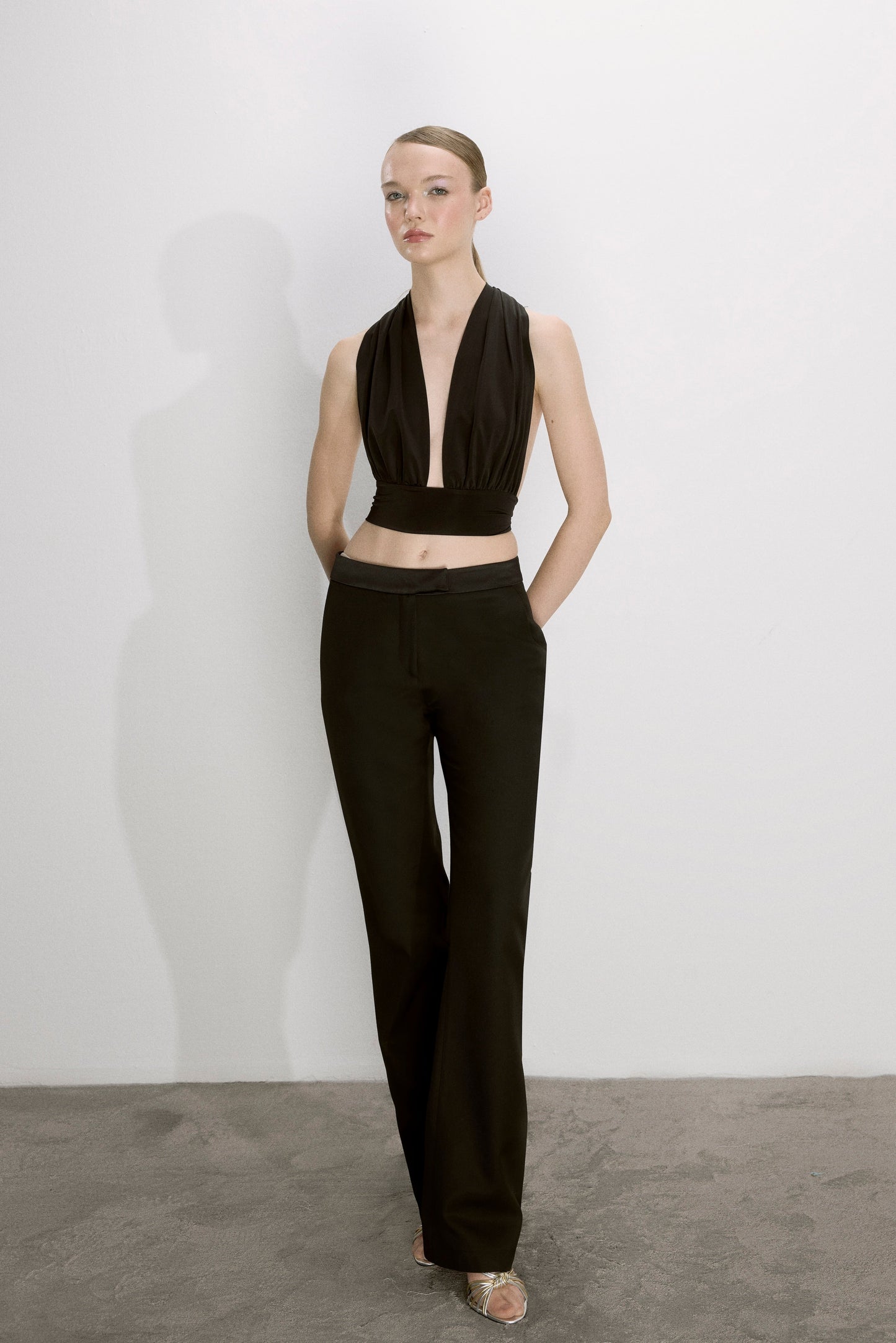 Ines Jersey Blouse in Black