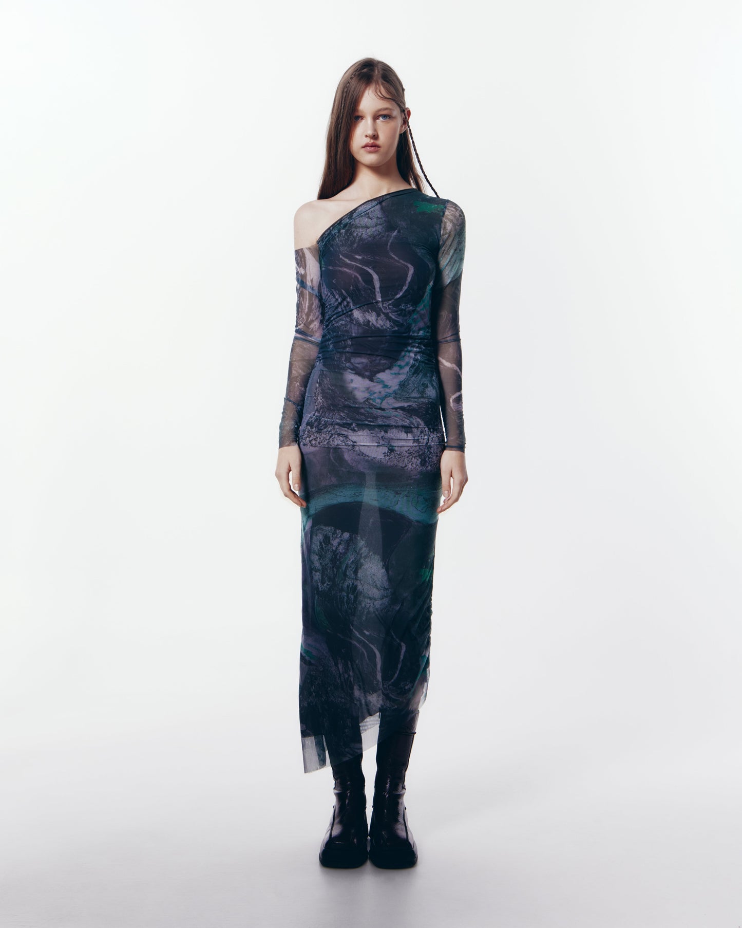 Akasha non see-through mesh dress (Print)