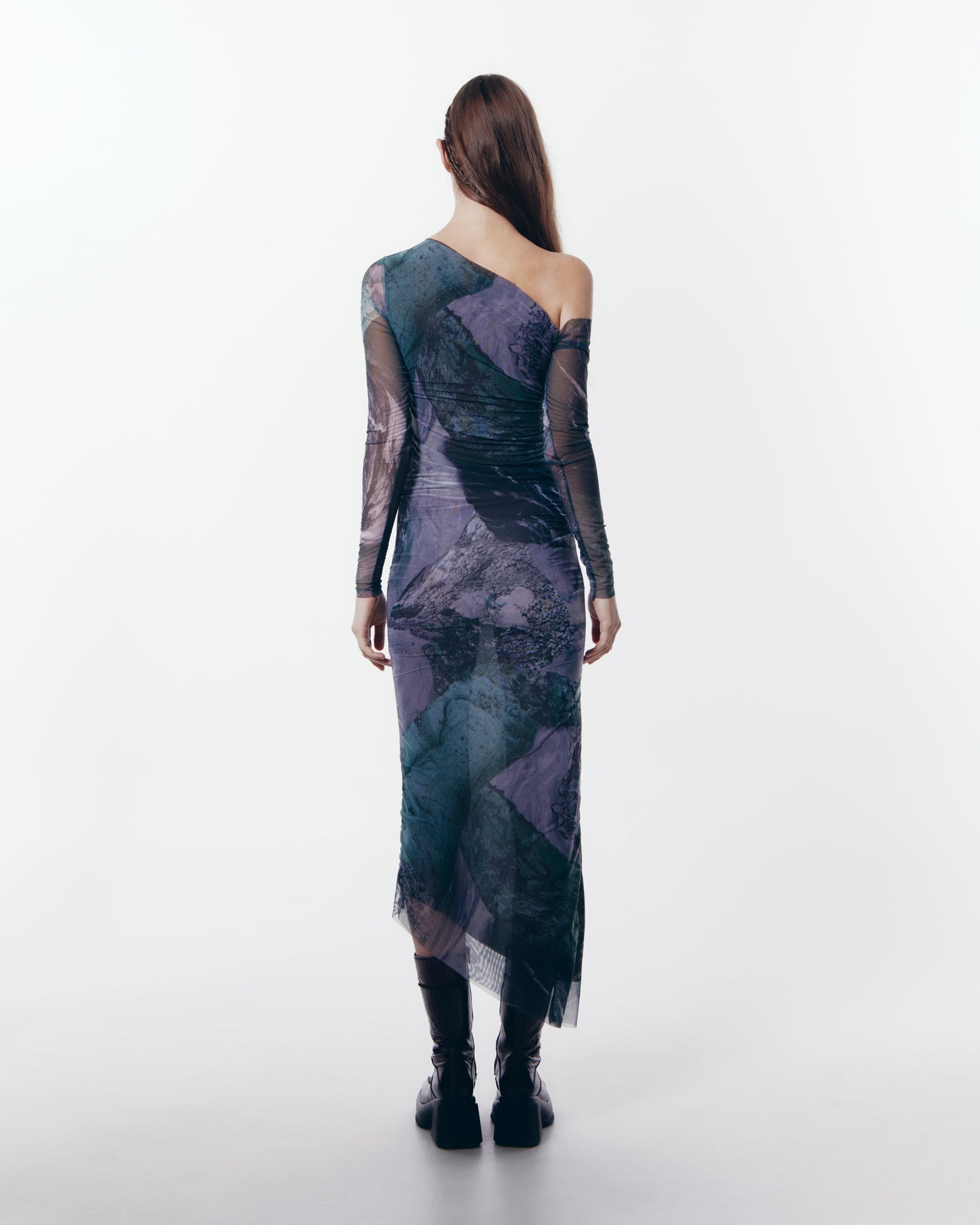 Akasha non see-through mesh dress (Print)