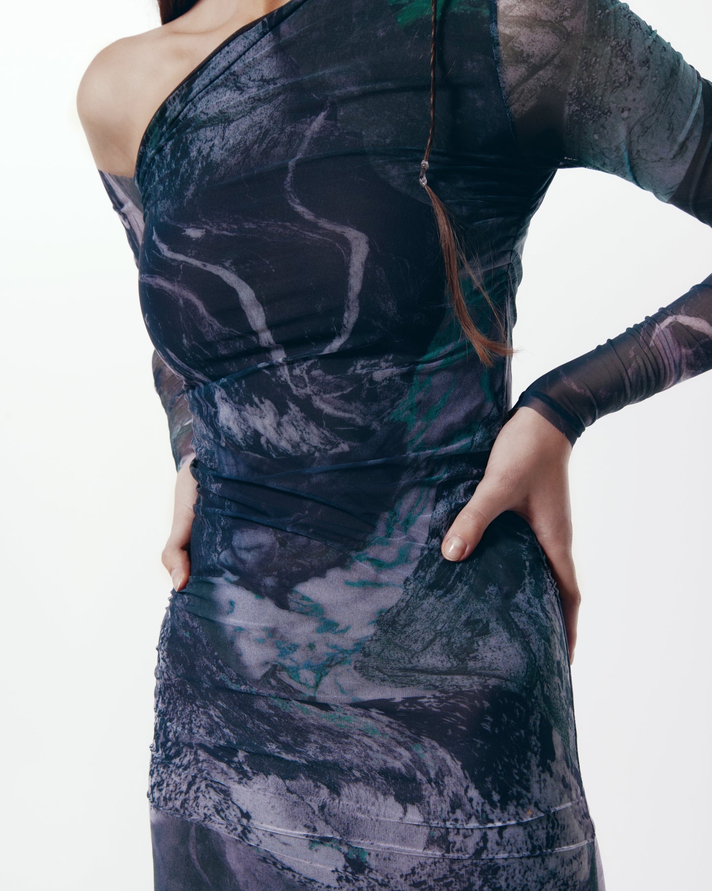 Akasha non see-through mesh dress (Print)