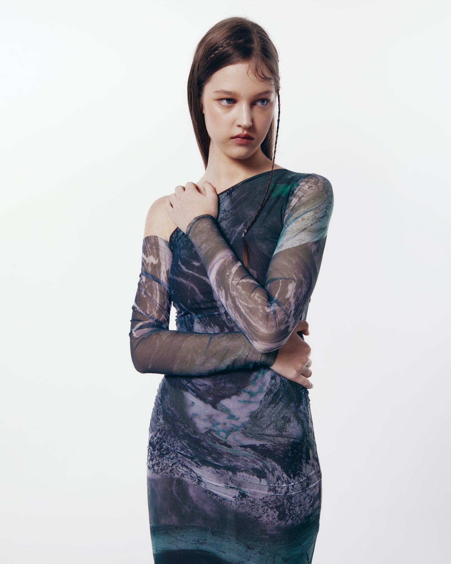 Akasha non see-through mesh dress (Print)