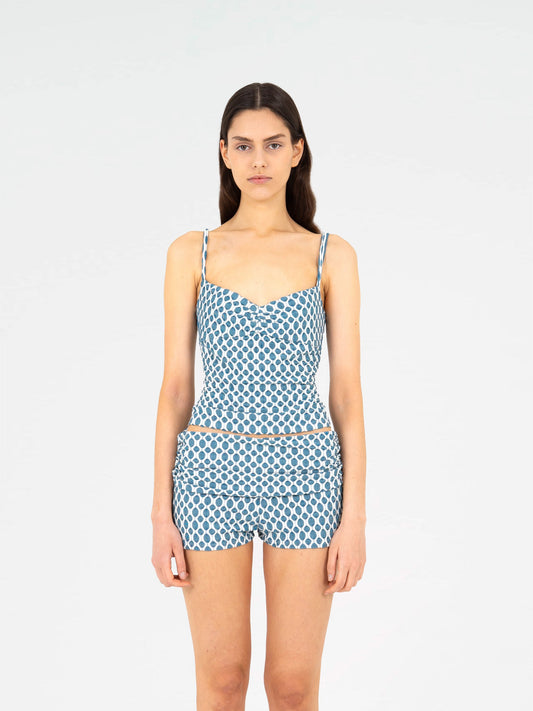 Craft Jersey Blue Ruched Top