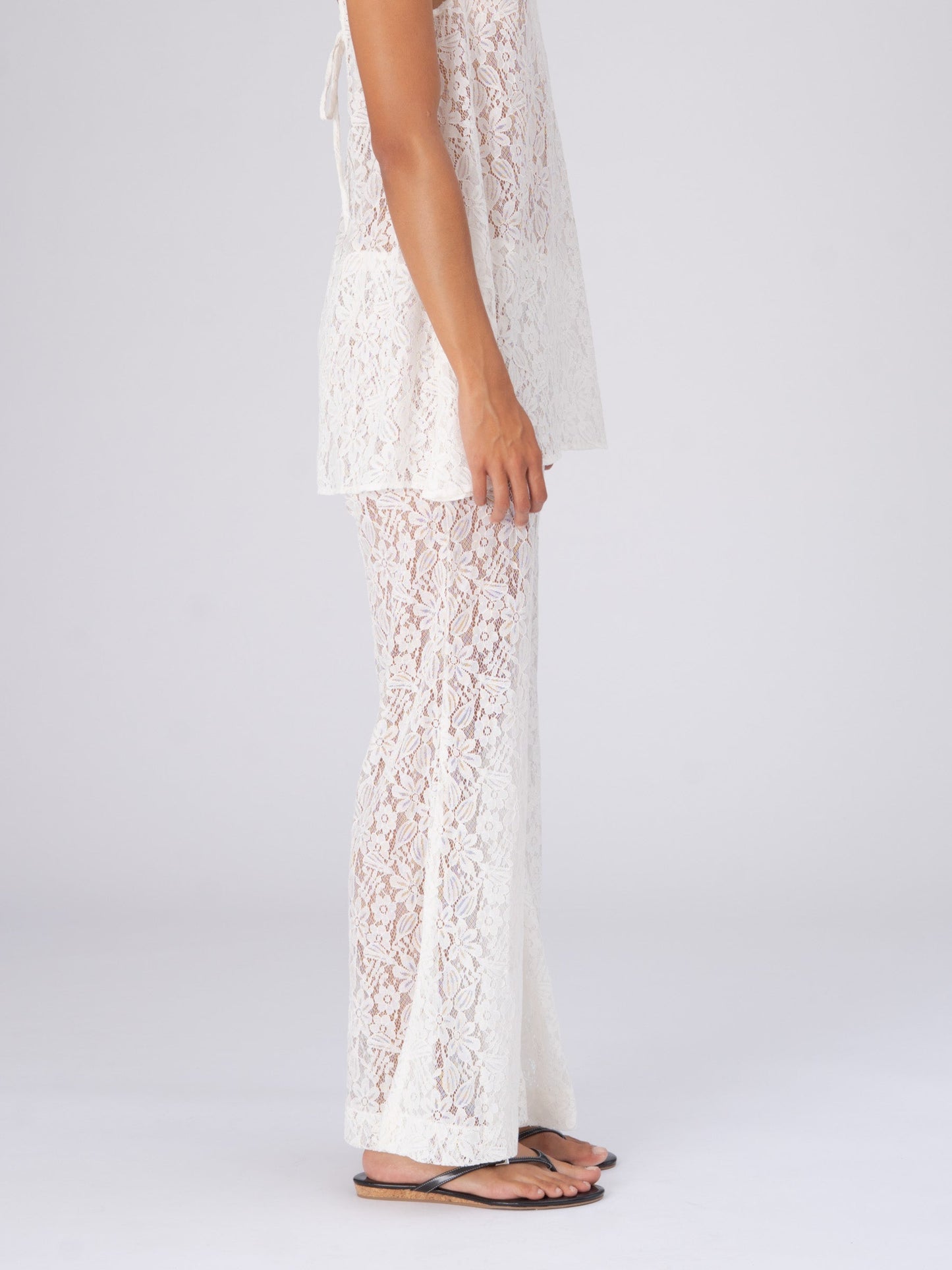 Luna White Lace Pants