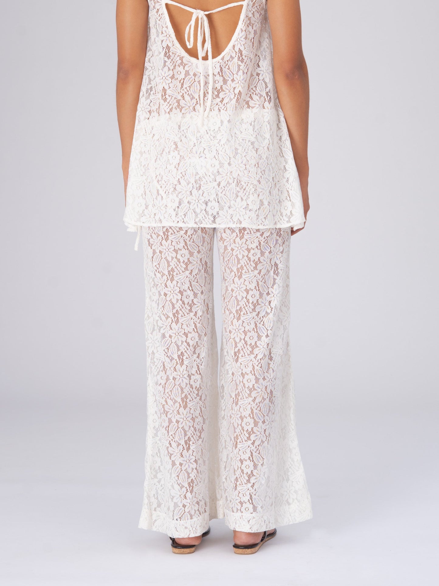 Luna White Lace Pants