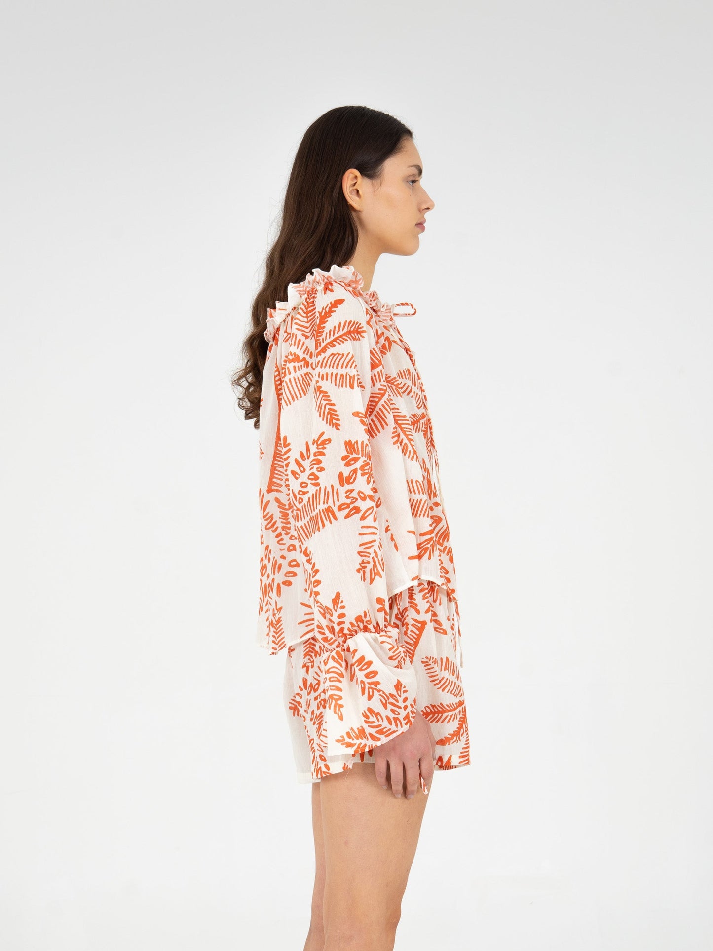 Cyrus Palm-Printed Top