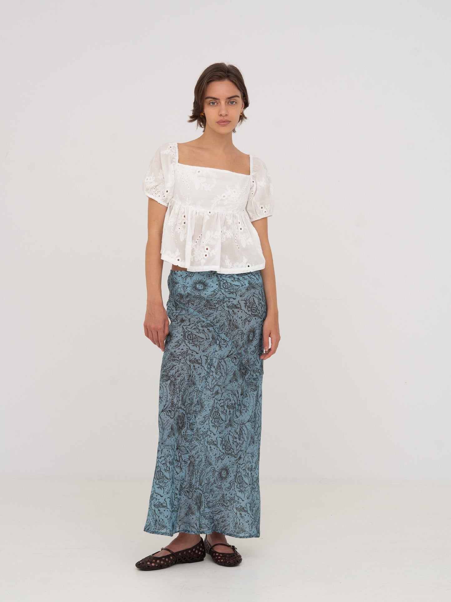 Vera Embroidered White Top