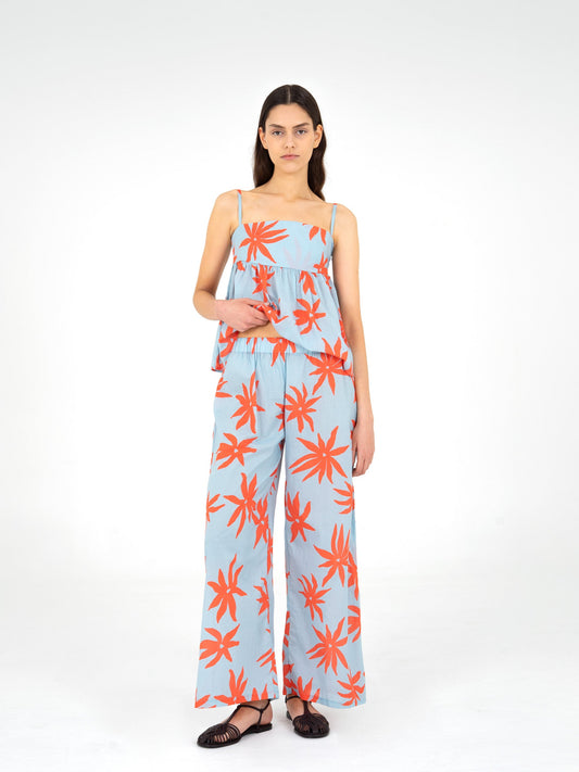 Magician Floral Print Blue Pants