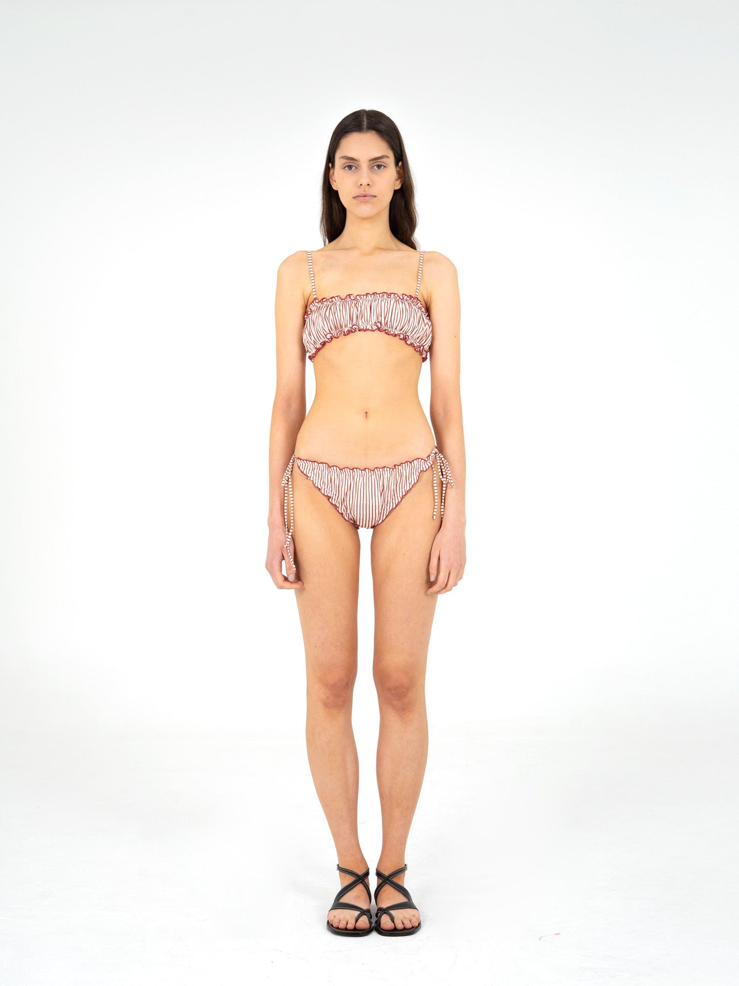Magnus Brown Striped Bikini Top