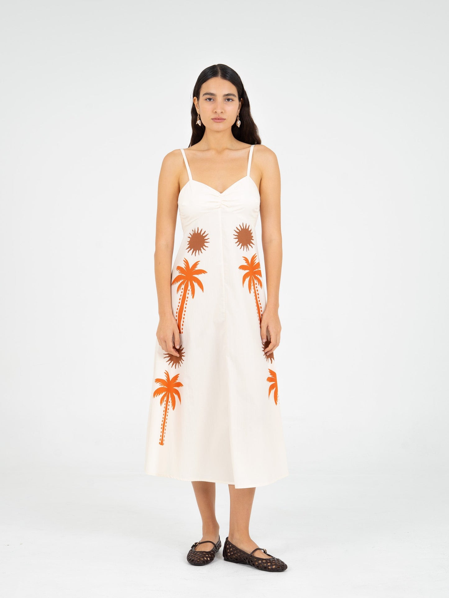 Lux Palm-Printed Dress