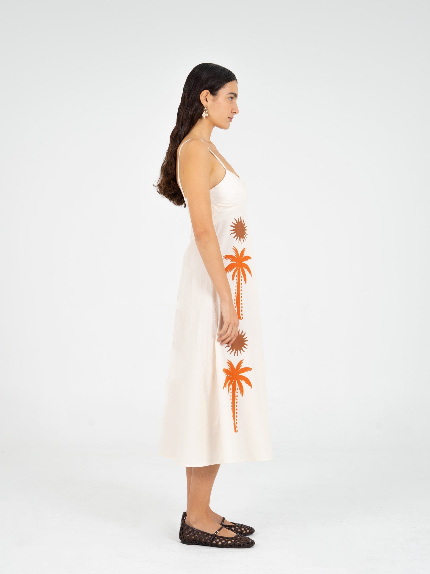 Lux Palm-Printed Dress