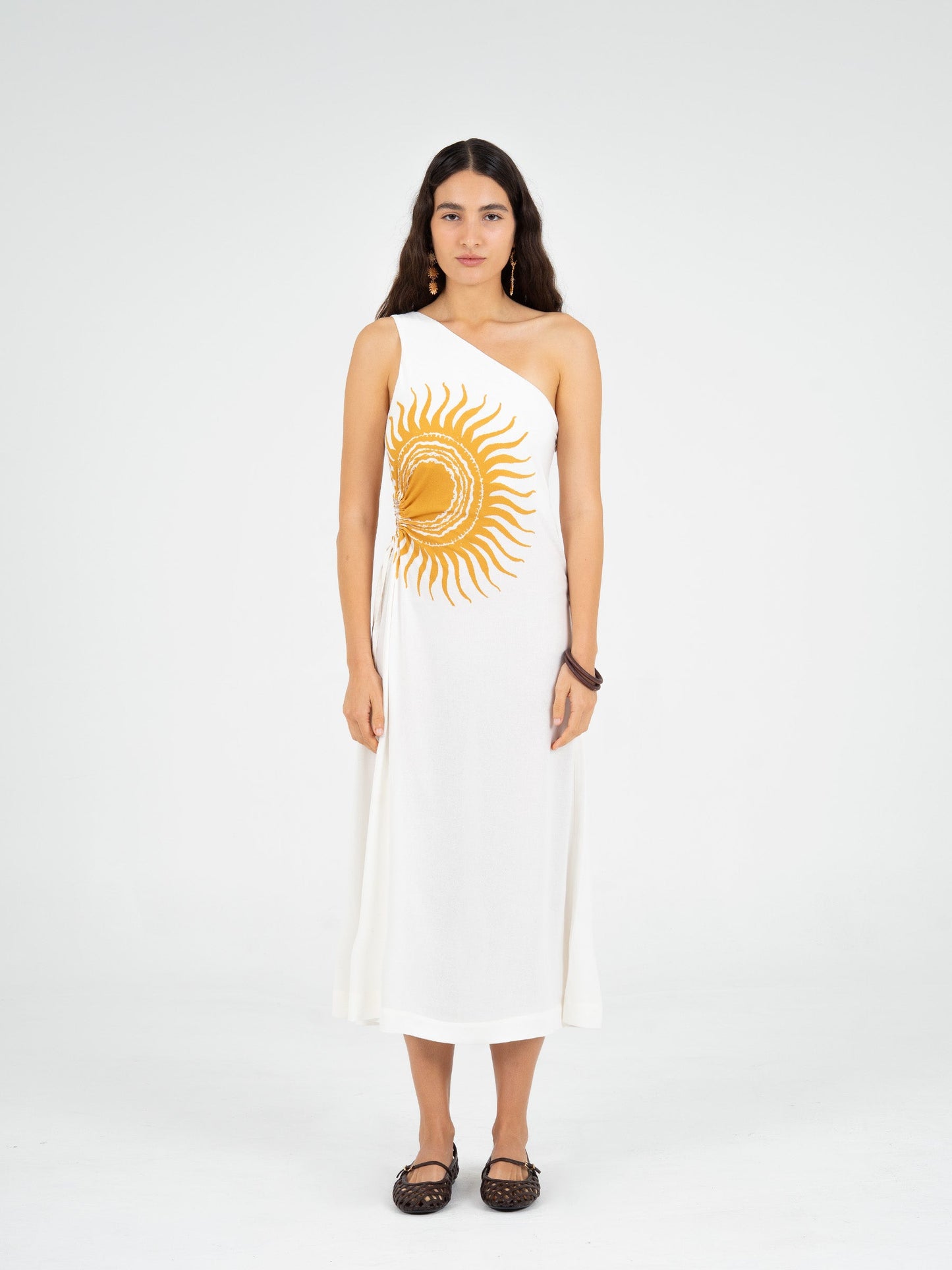 Clara Sun-Printed One-Shoulder Dress/