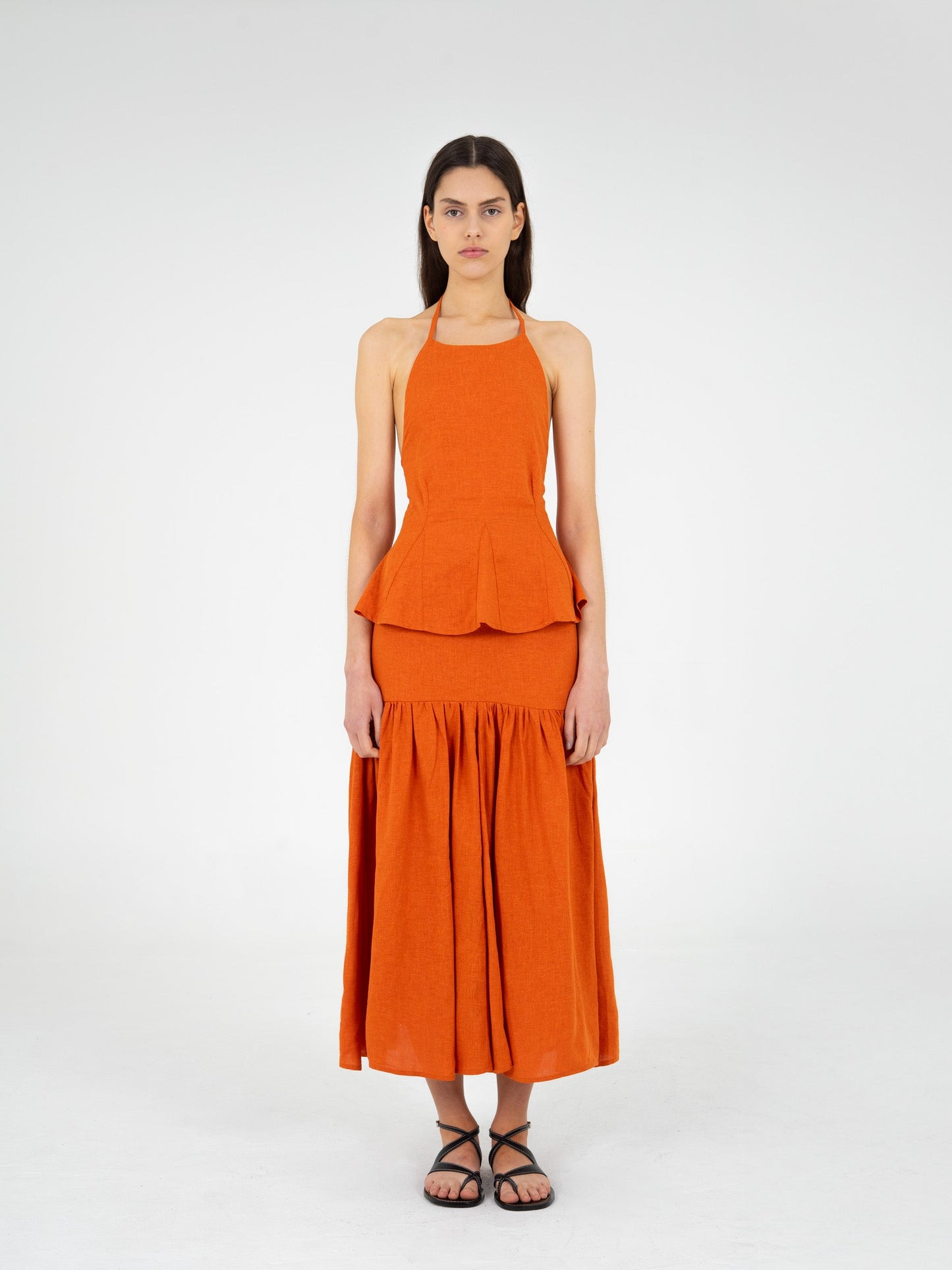 Leo Terracotta Linen Top