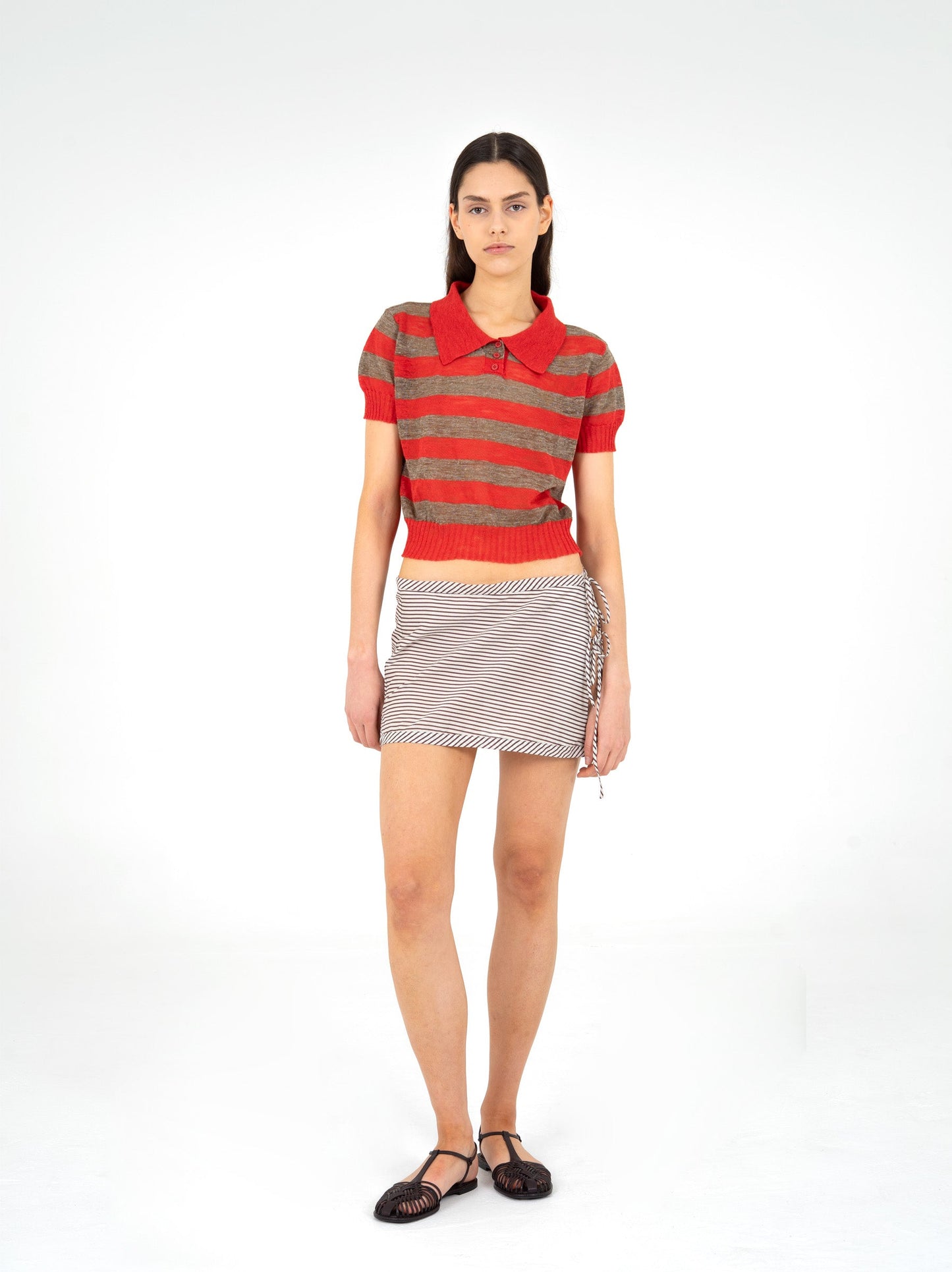 Magnus Brown Striped Beach Wrap