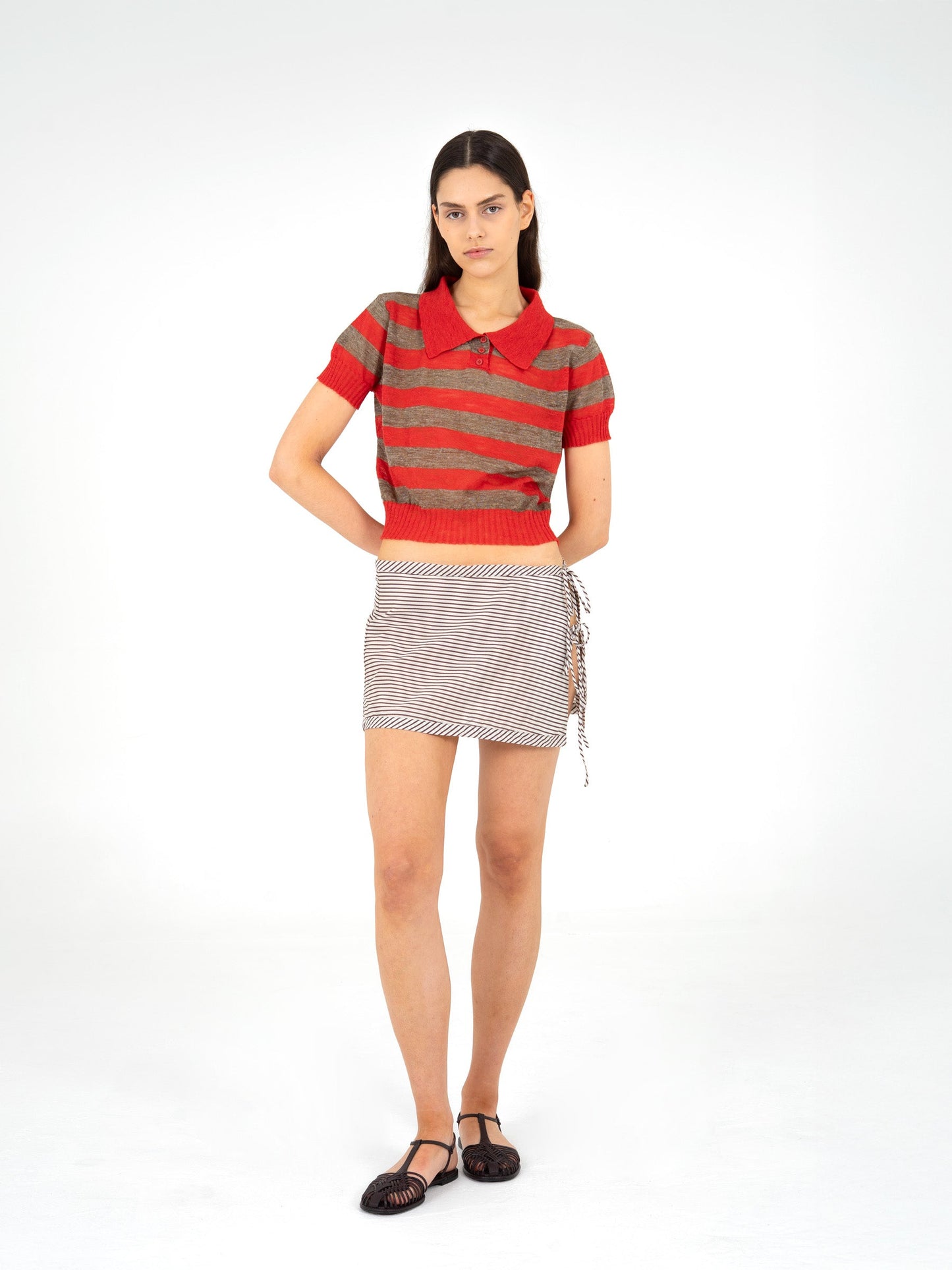 Magnus Brown Striped Beach Wrap