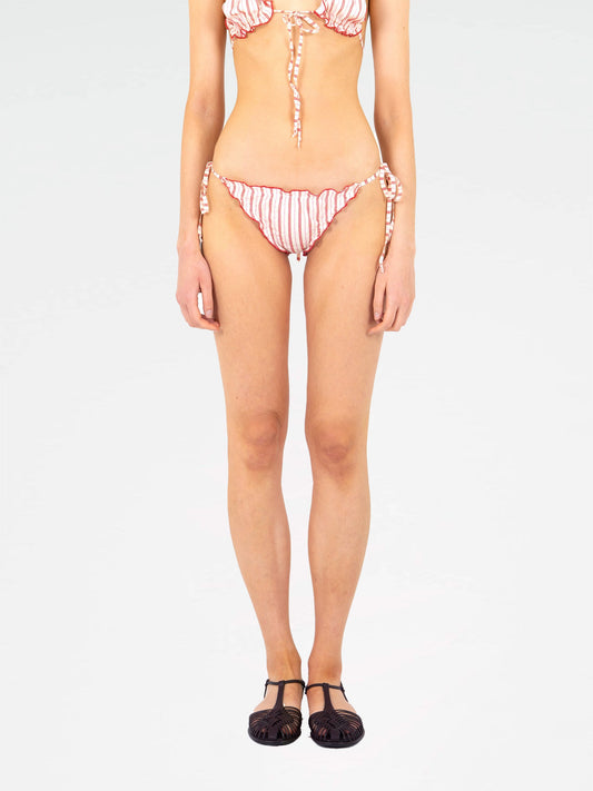 Alchemist Striped Ruched Bikini Bottom