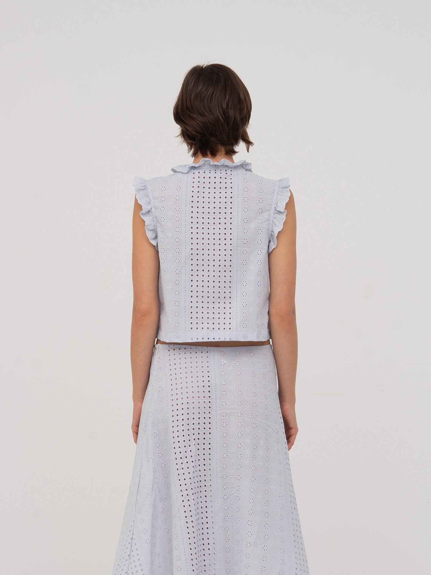 Lumora Blue Broderie Vest