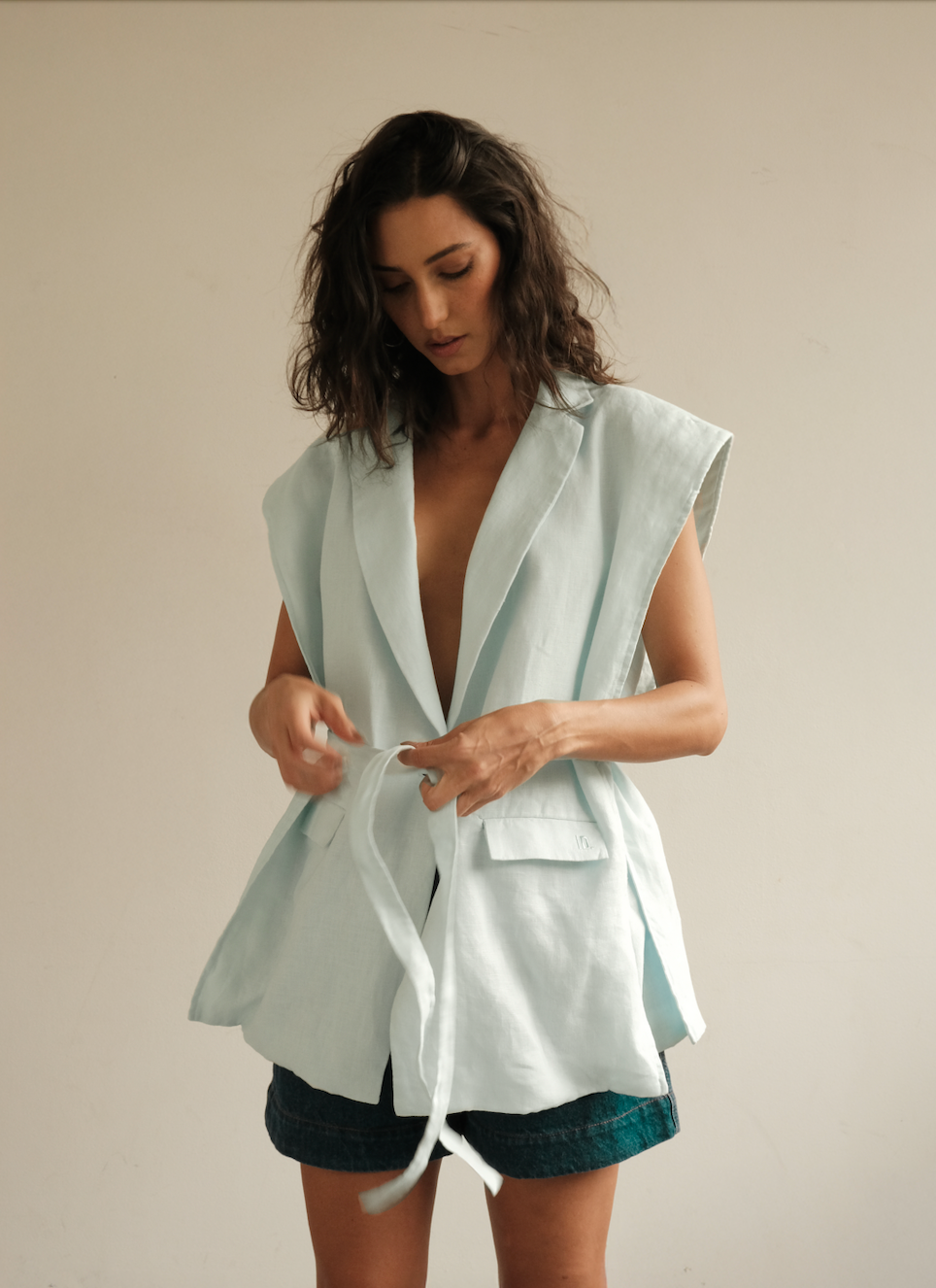 Blazer Vest Sera in Linen