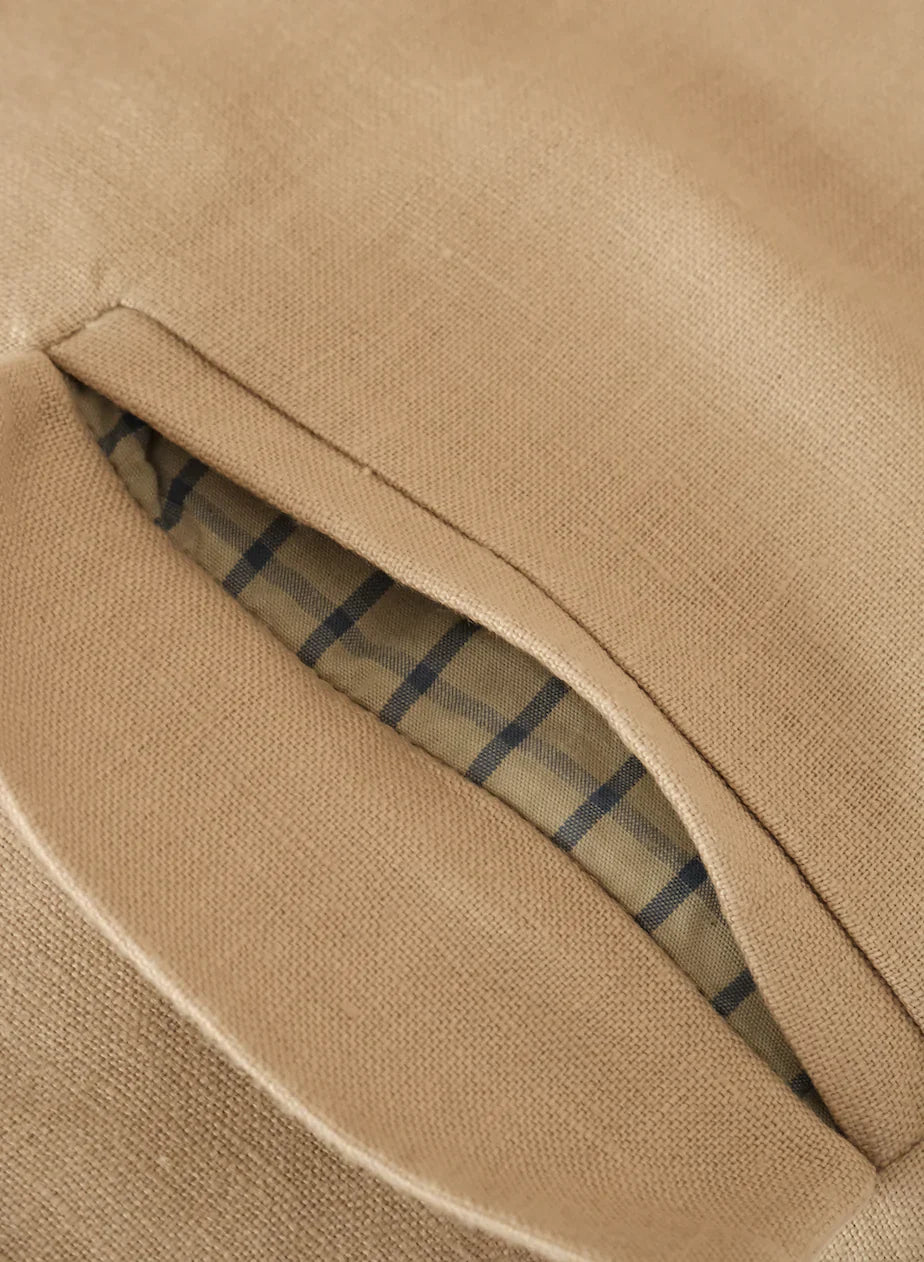 Sera Linen Blazer Vest | Mocha Latte