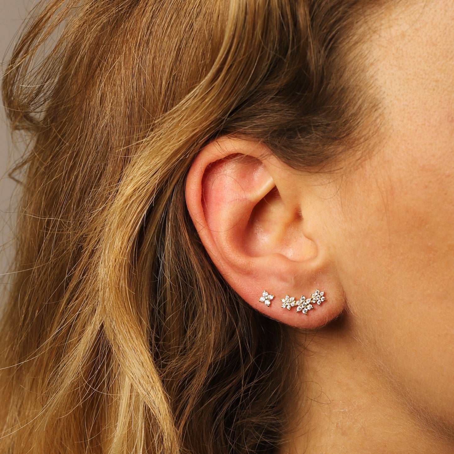 Crystal Flower Studs