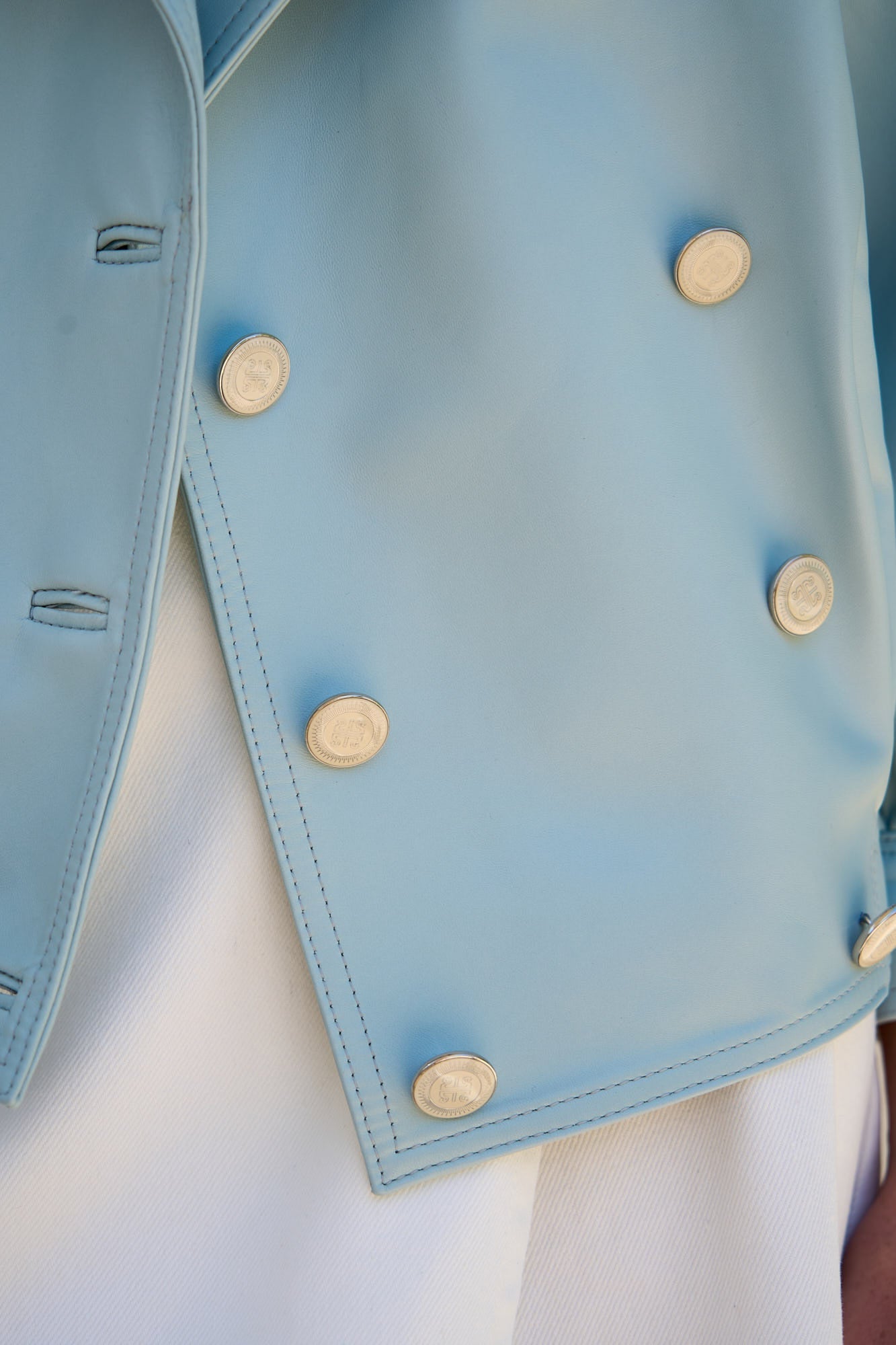 Baby Blue Leather Jacket Limited Edition