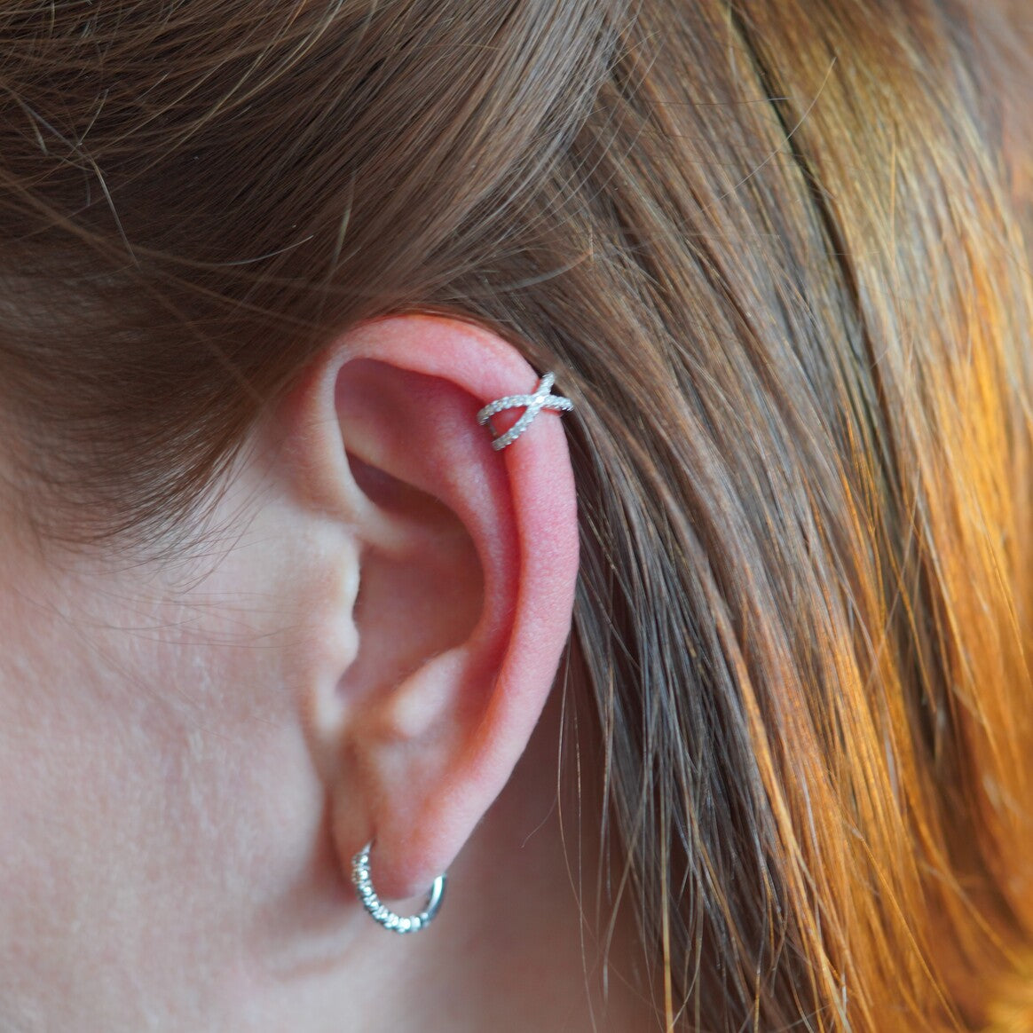 Crystal Huggie Hoop Earrings