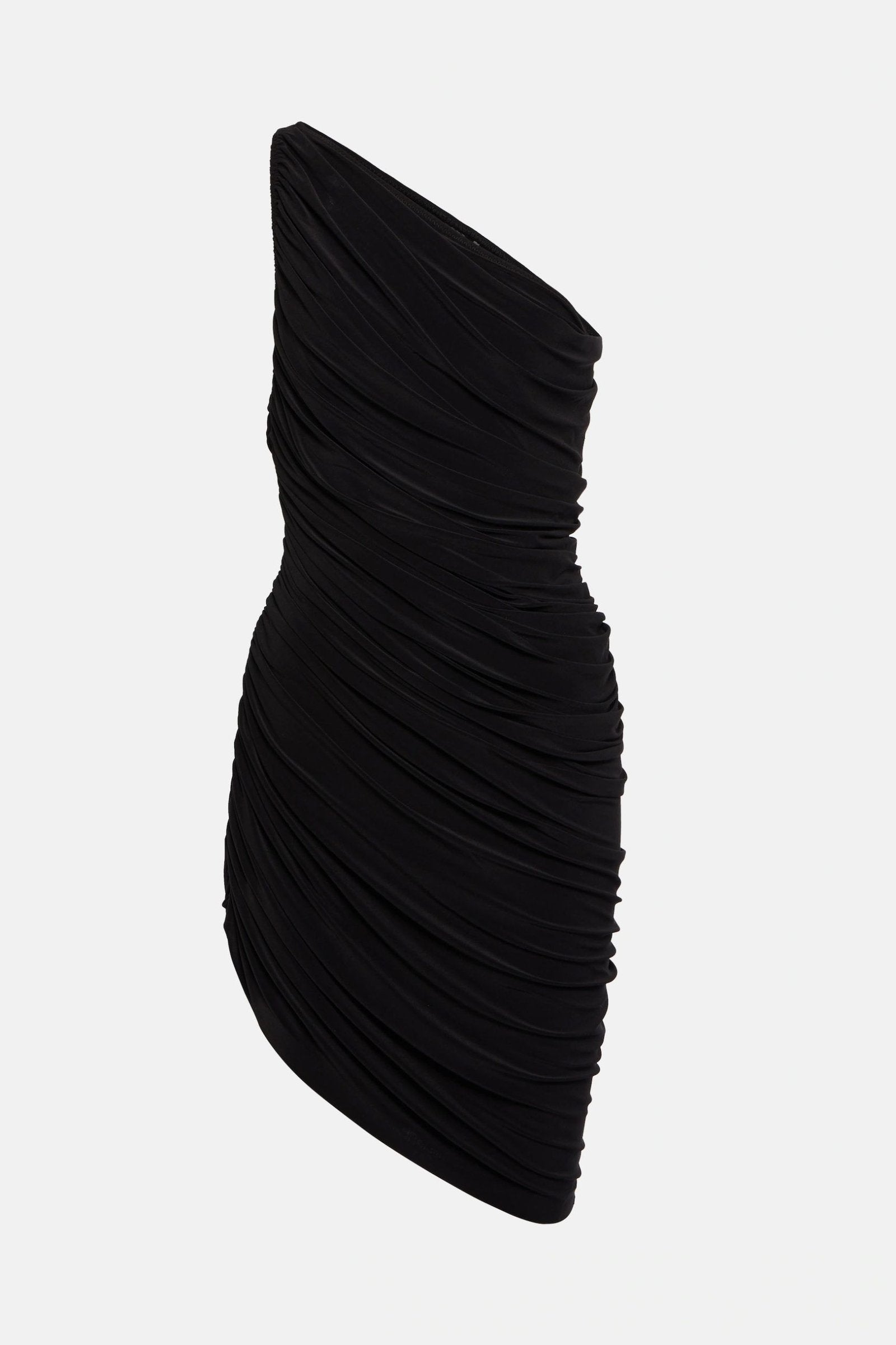 black one shoulder ruched dress Women's Shape Black One Shoulder Ruched Side Maxi Dress