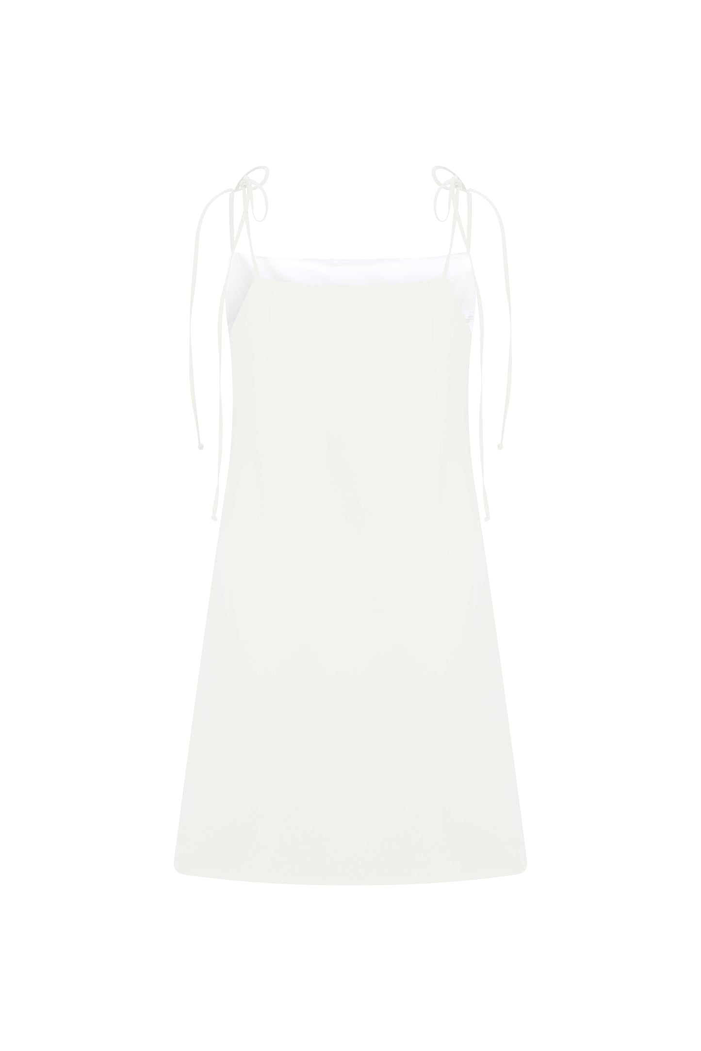 Ellie Mini Crepe Dress in Blanche