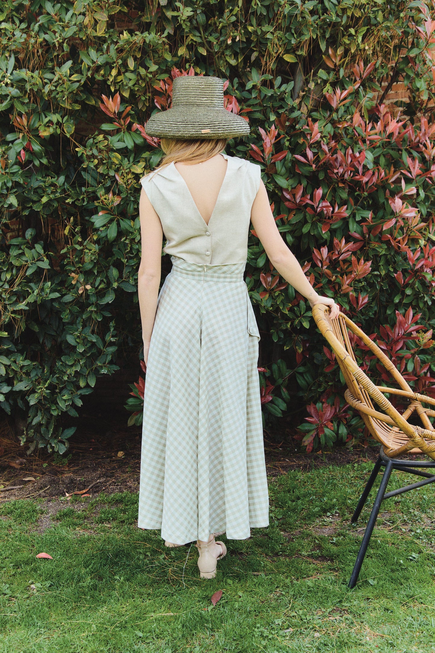 Olive Green Vichy Skirt